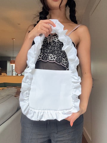 Ivory Satin Original Ruffle Bag - Sample