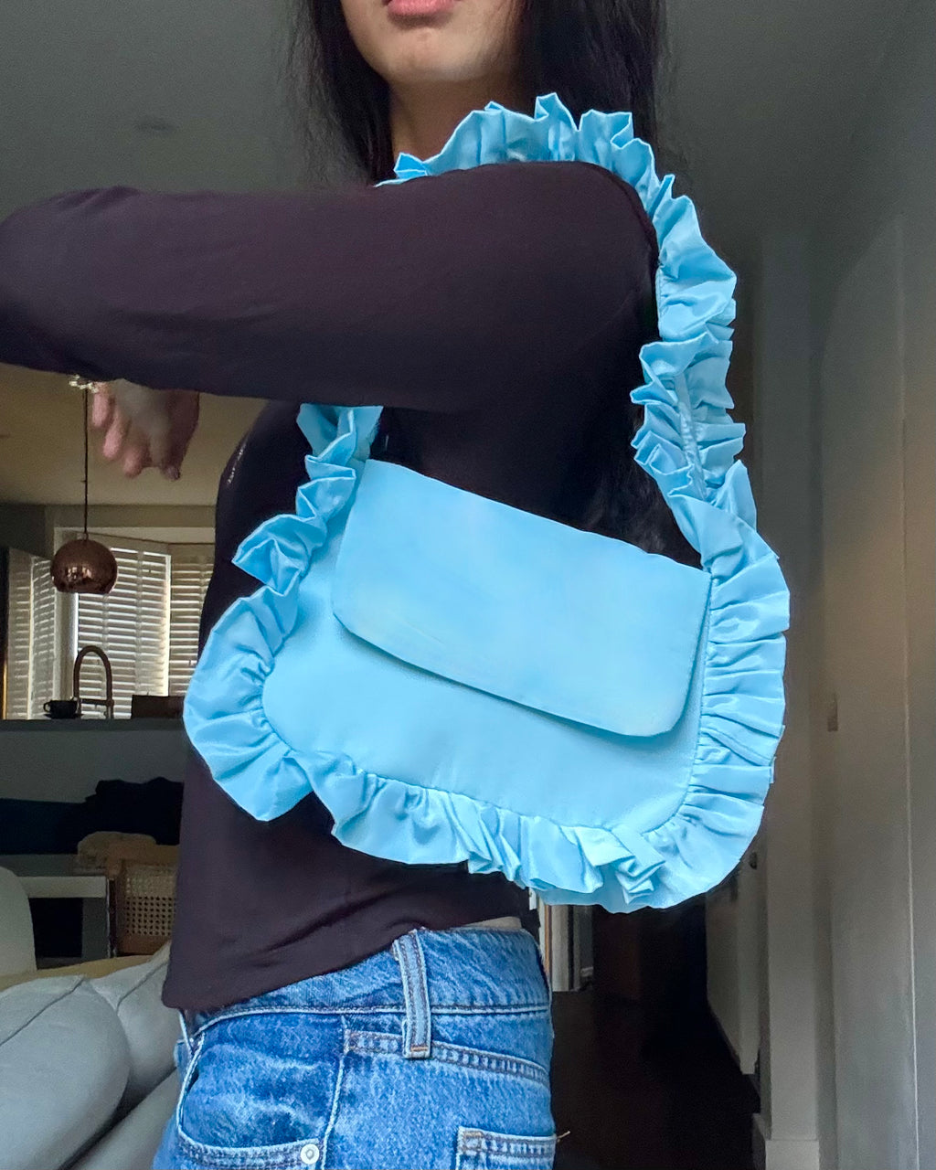 Baby Blue Baguette Flap - Nylon
