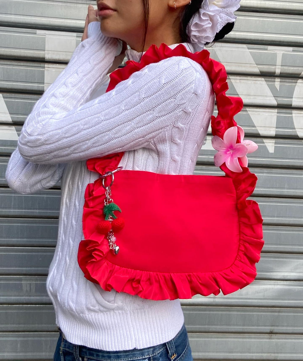 Red Baguette Bag image 1