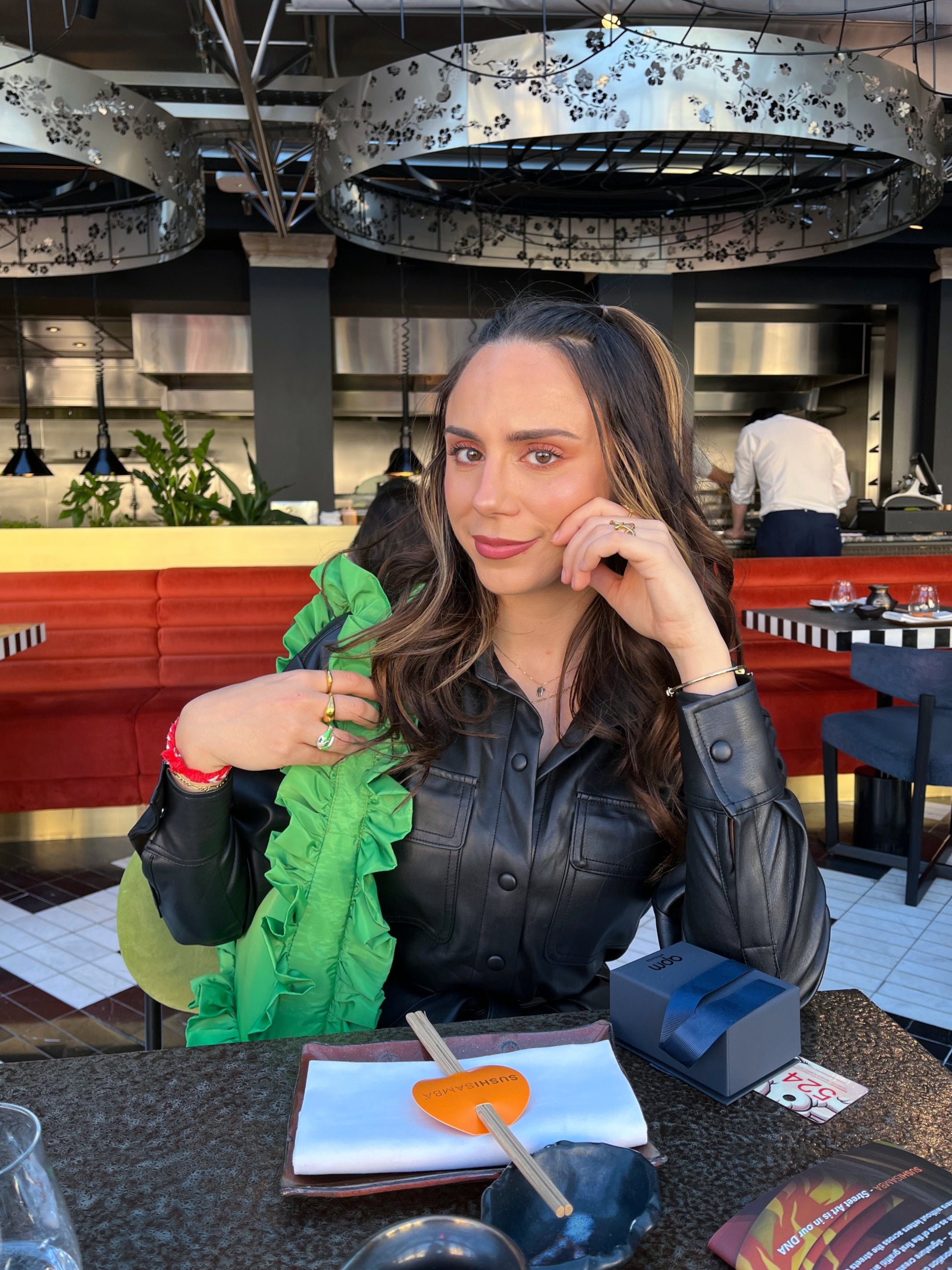 Jade Green Original Ruffle Bag image 3