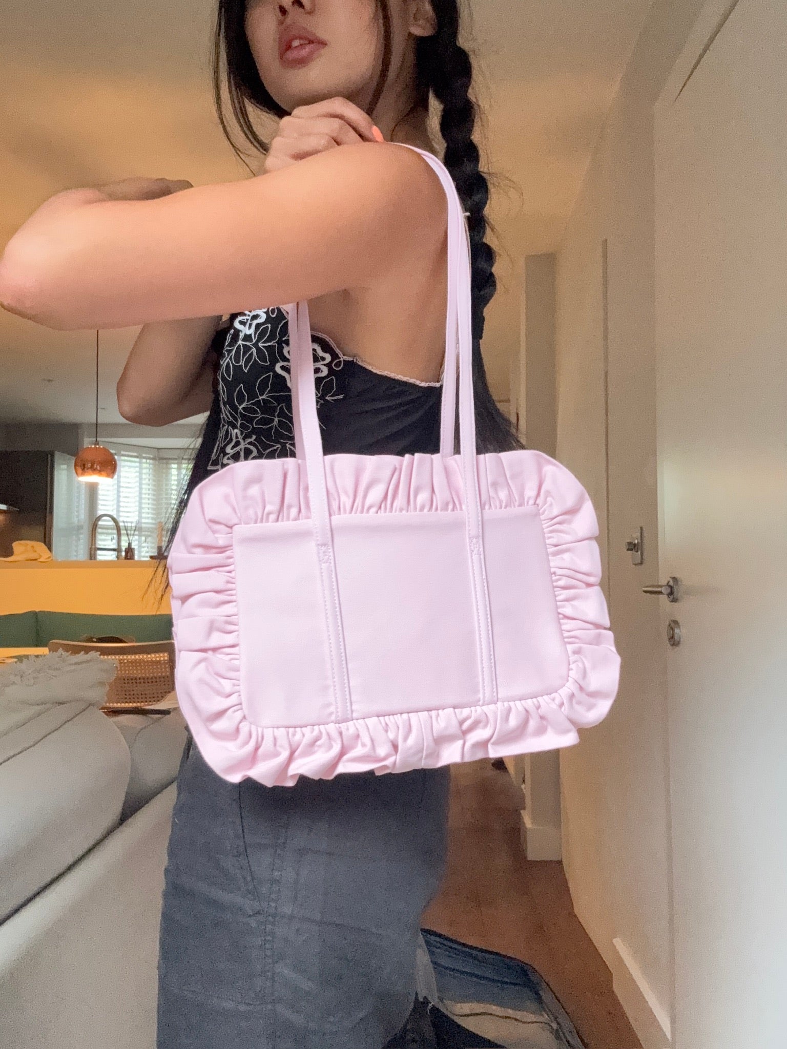 Baby Pink Bowler Bag - Sample