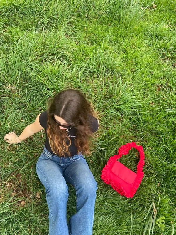 Red Baguette Flap Bag image 2