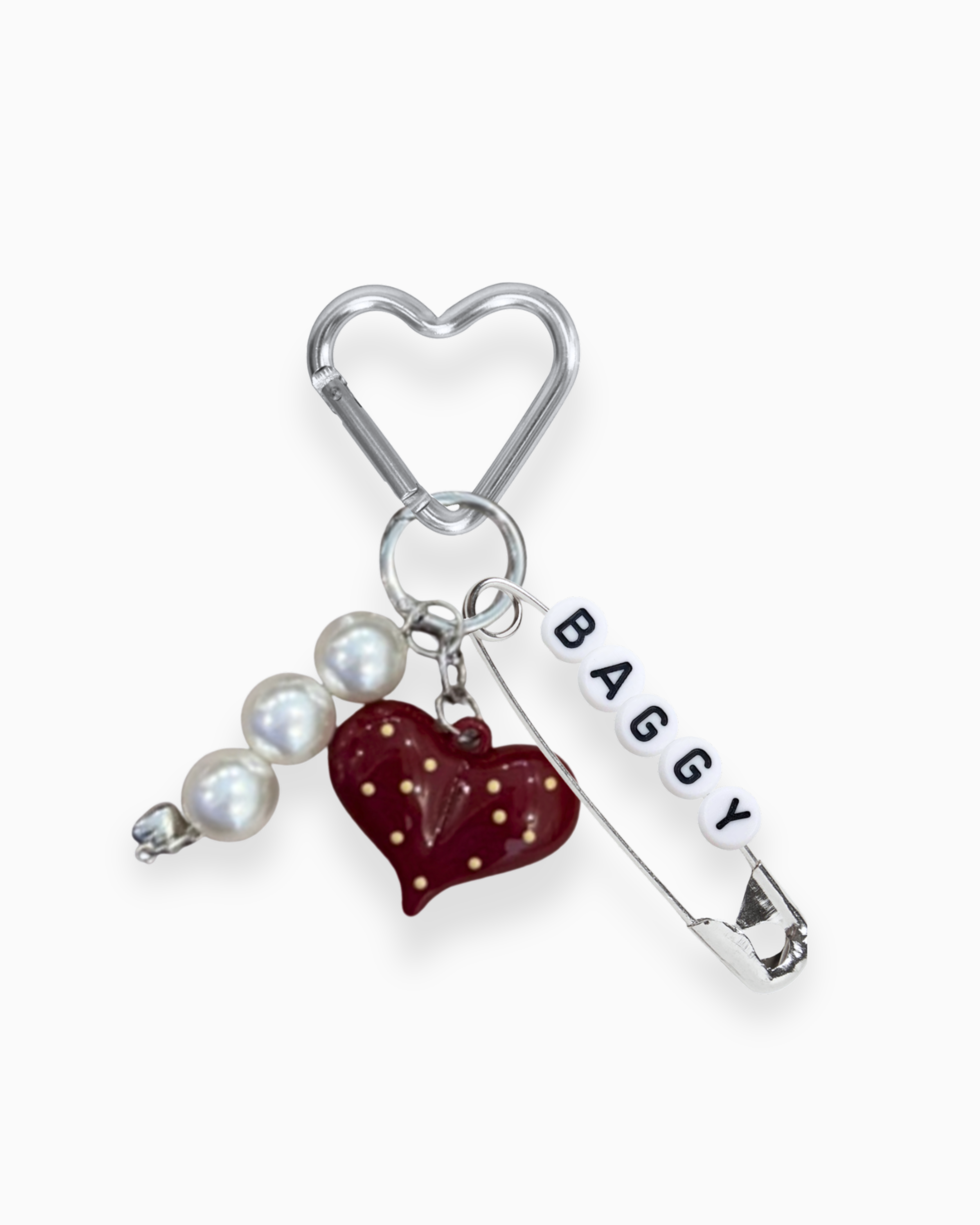Red Polka Heart Custom Charm