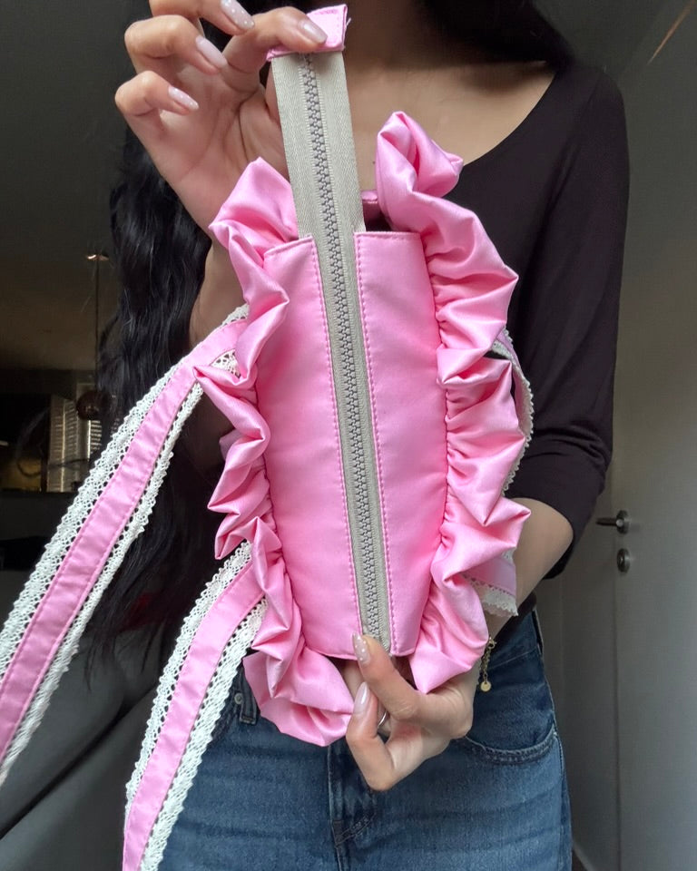 Baby Pink Puffy Bowler - Sample