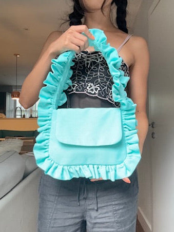 Aqua Baguette Flap Bag - Sample