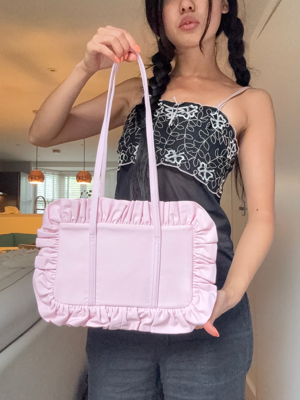 Baby Pink Bowler Bag - Sample