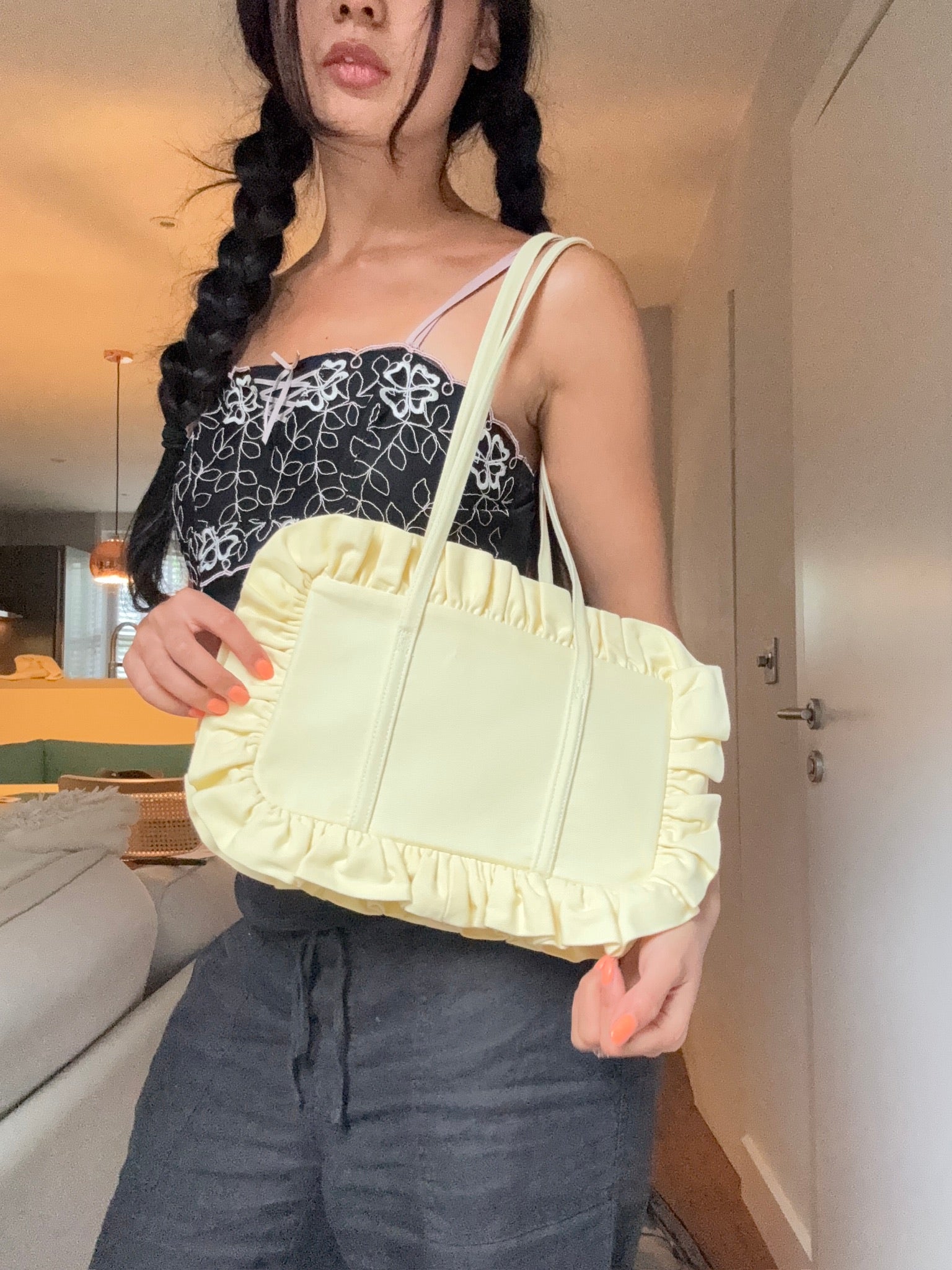 Butter Yellow Bowler Bag - Sample