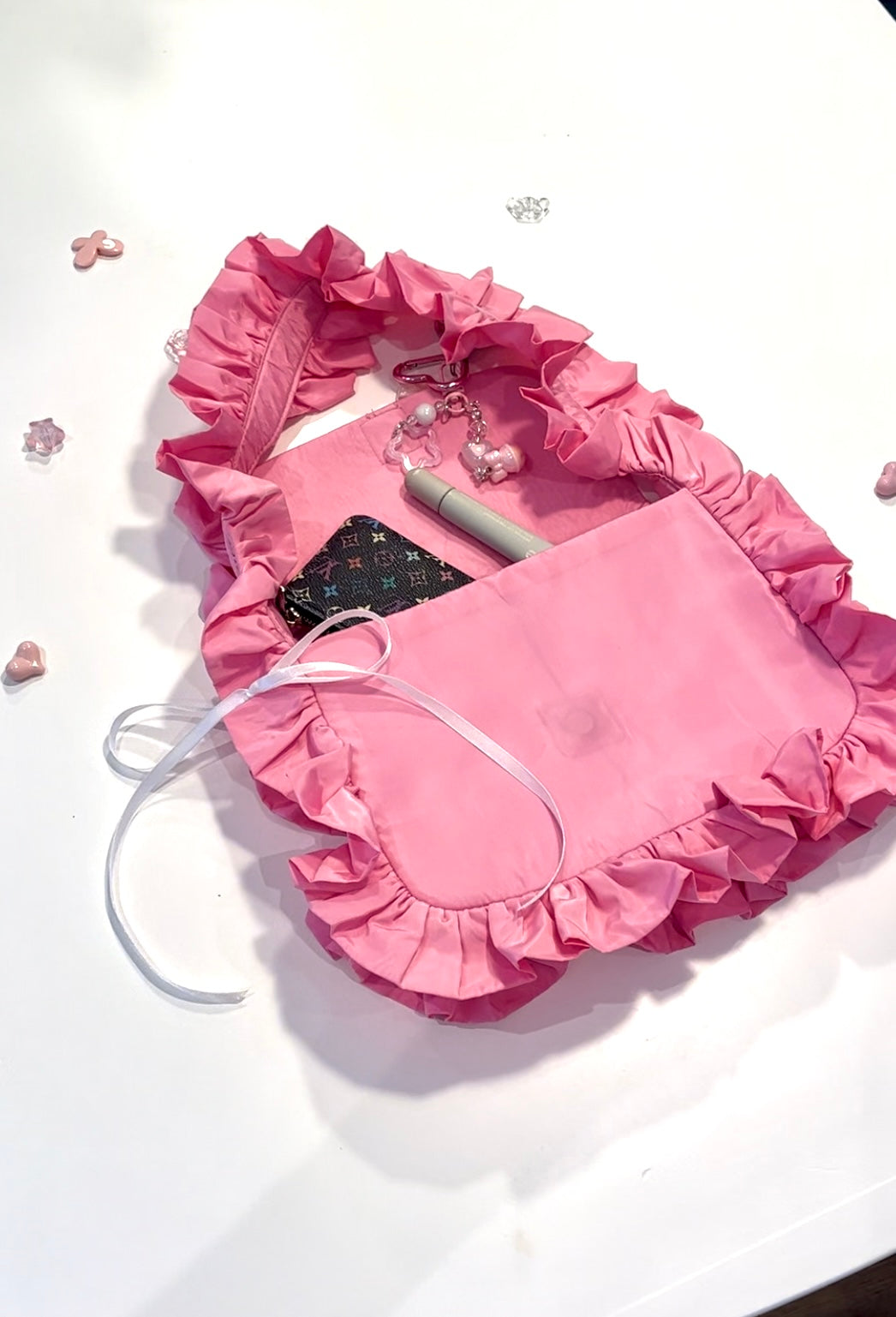 Baby Pink Baguette Flap Bag image 0