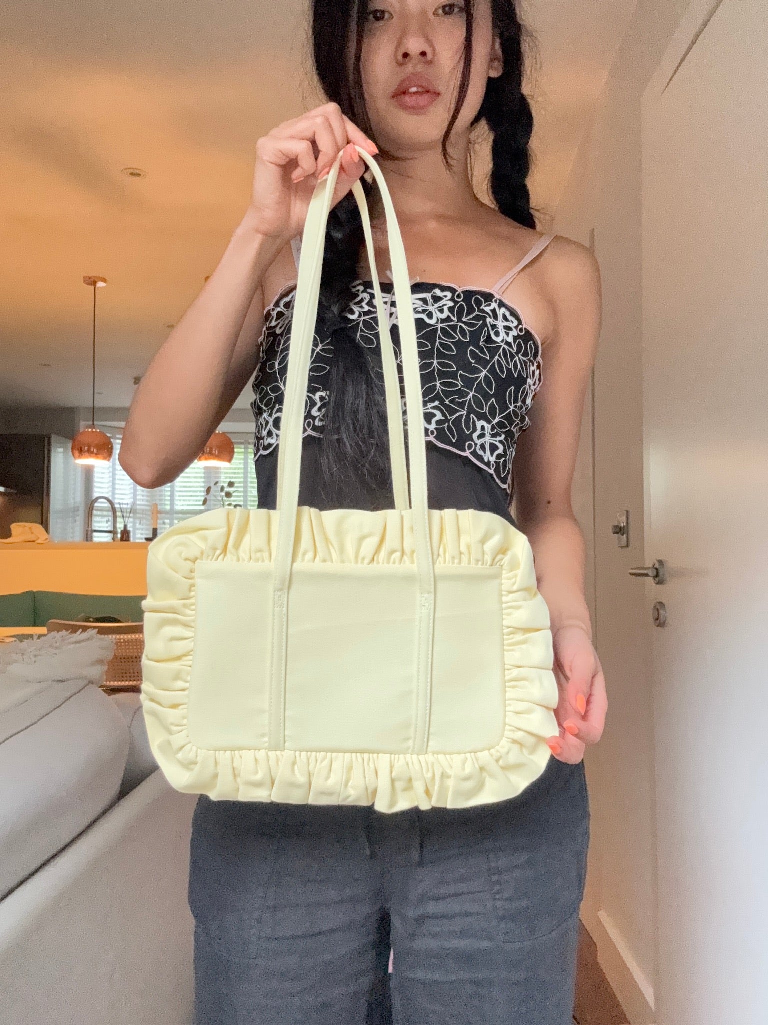 Butter Yellow Bowler Bag - Sample