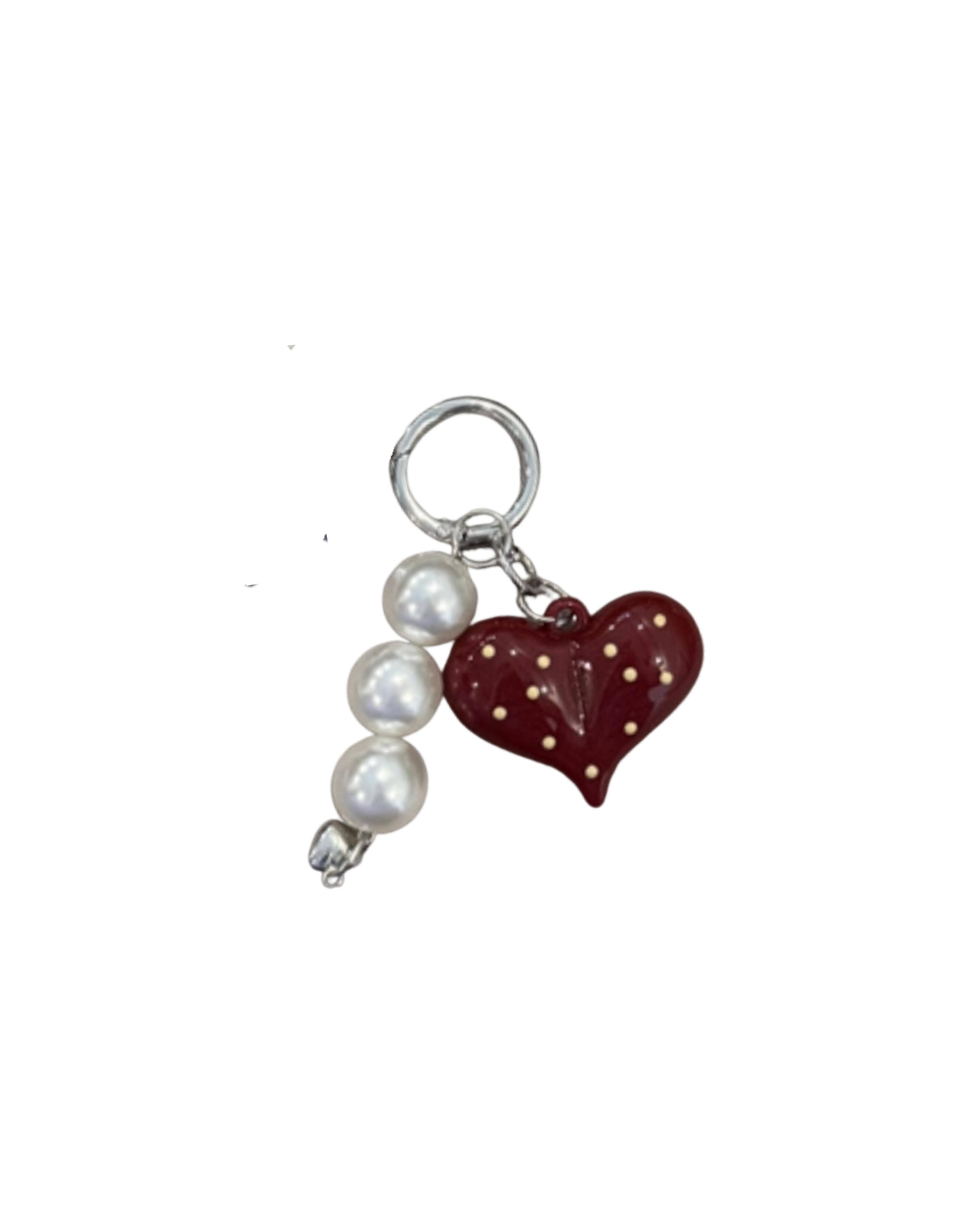 Red Polka Heart Custom Charm
