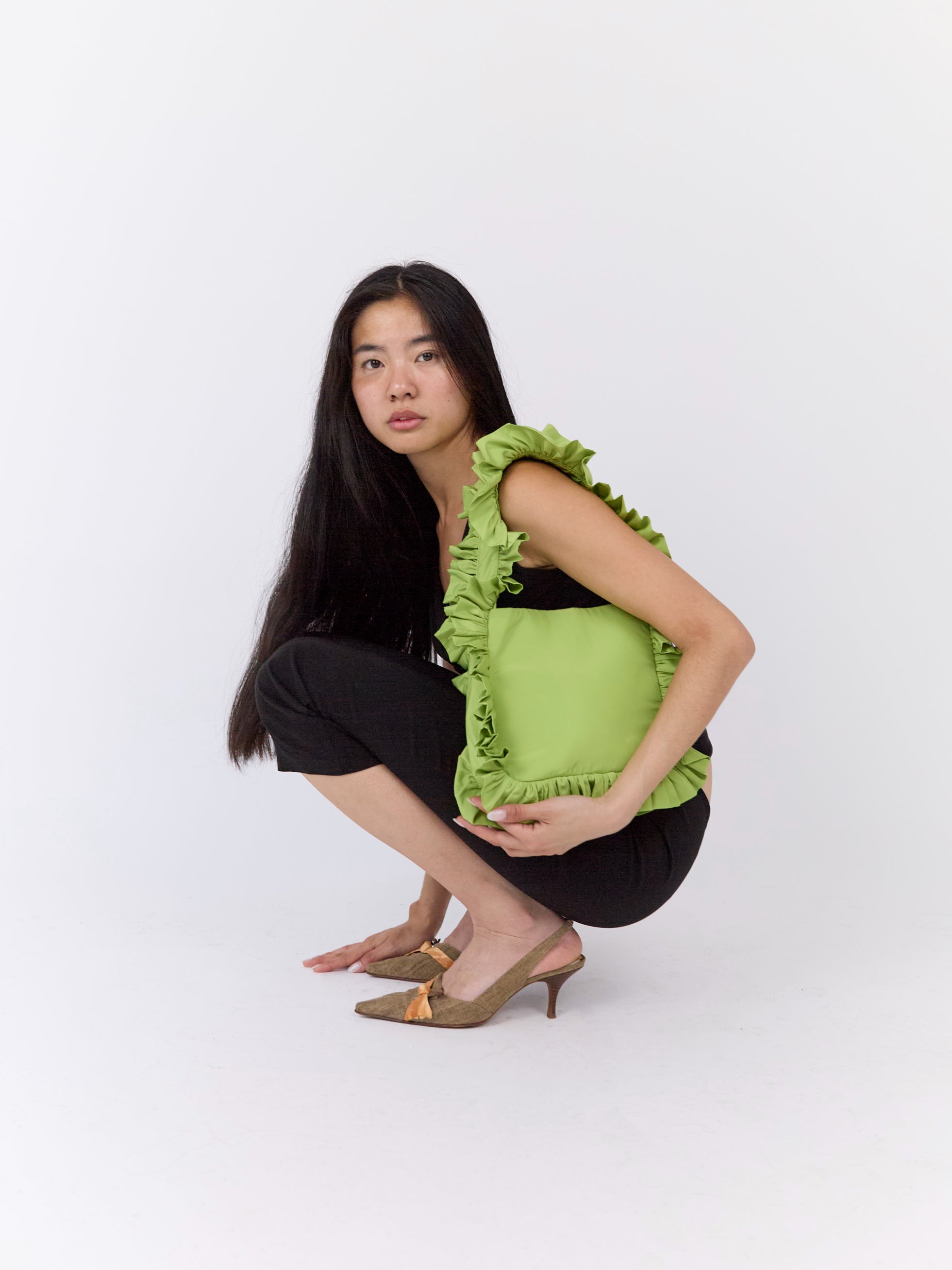 Olive Green Original Ruffle Bag image 0