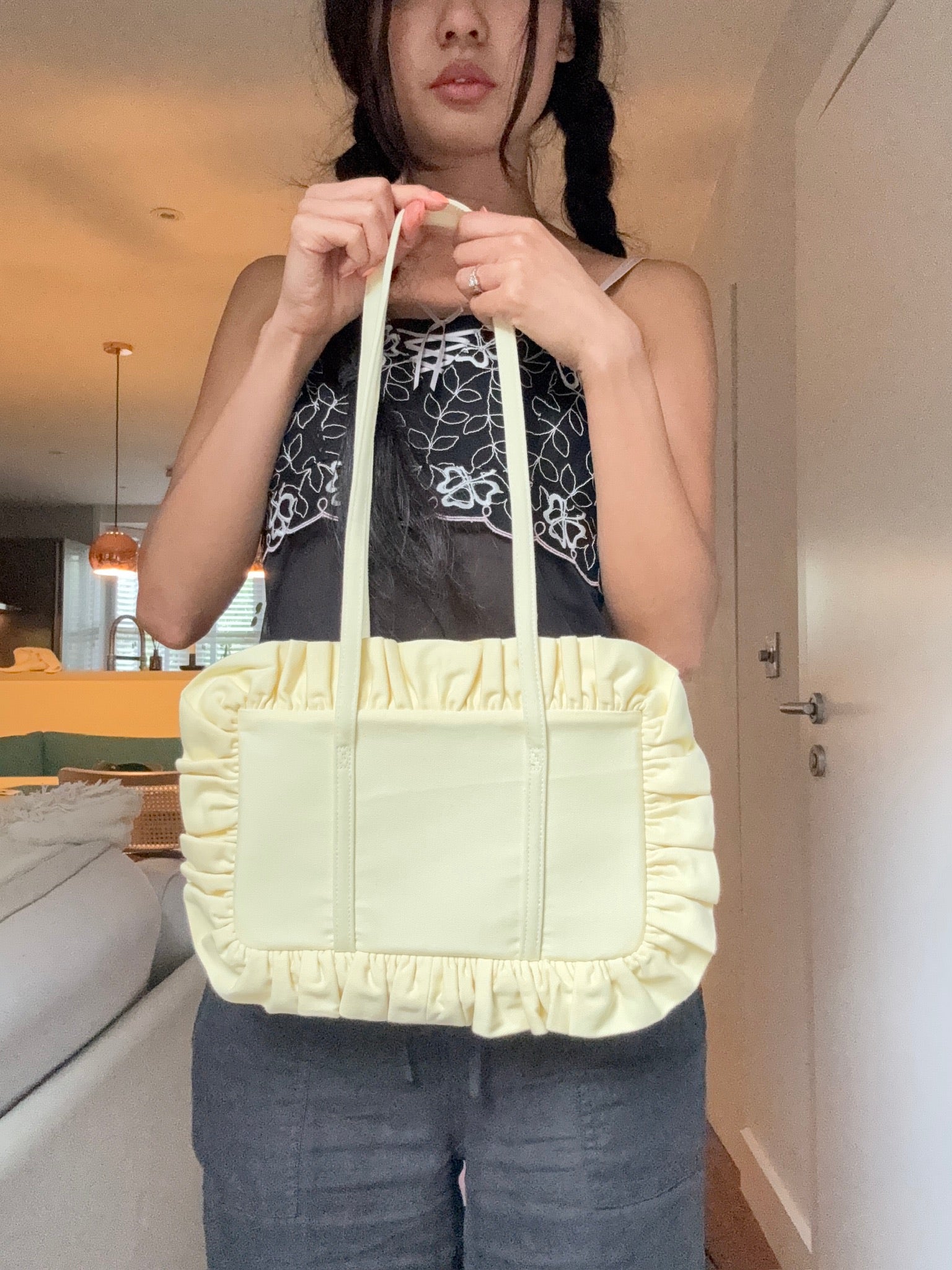 Butter Yellow Bowler Bag - Sample