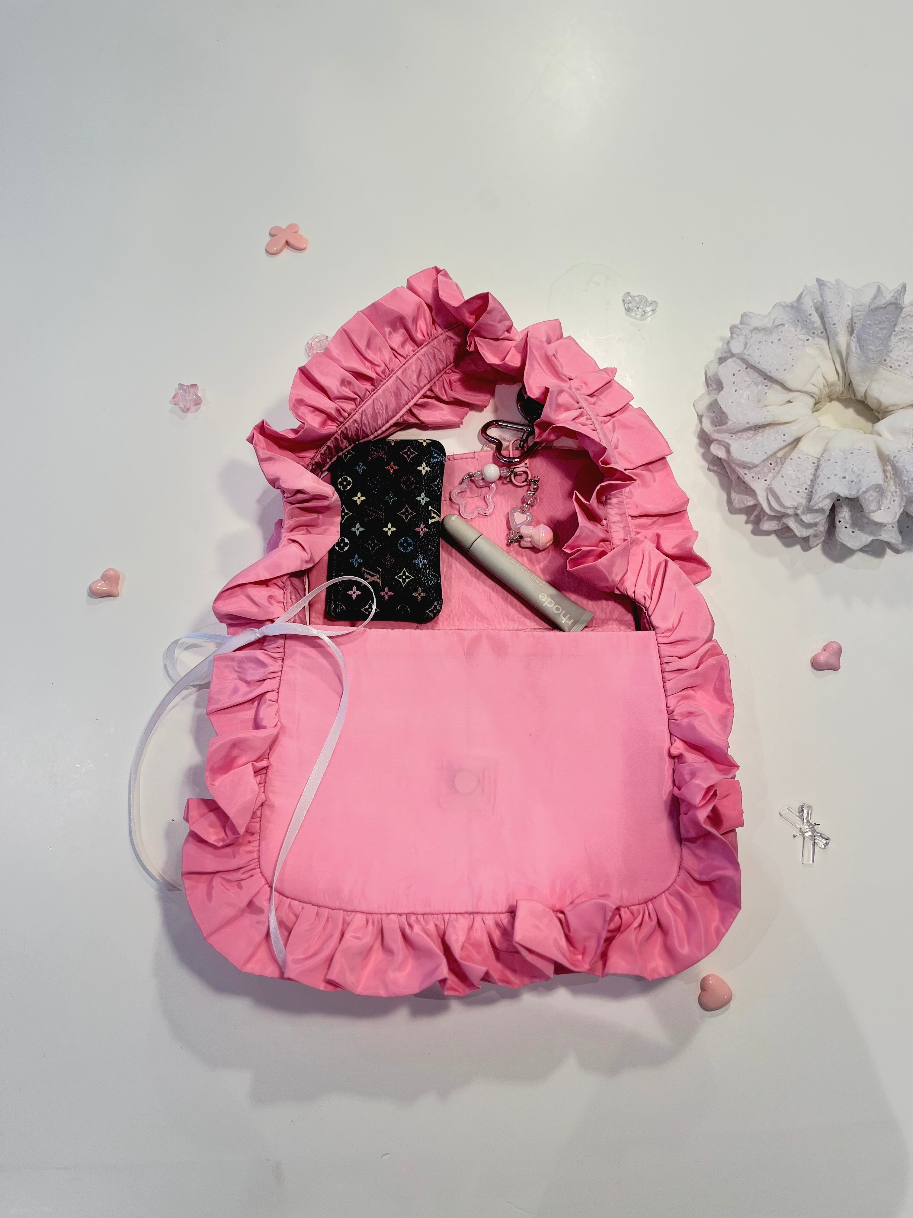 Baby Pink Baguette Flap Bag image 2