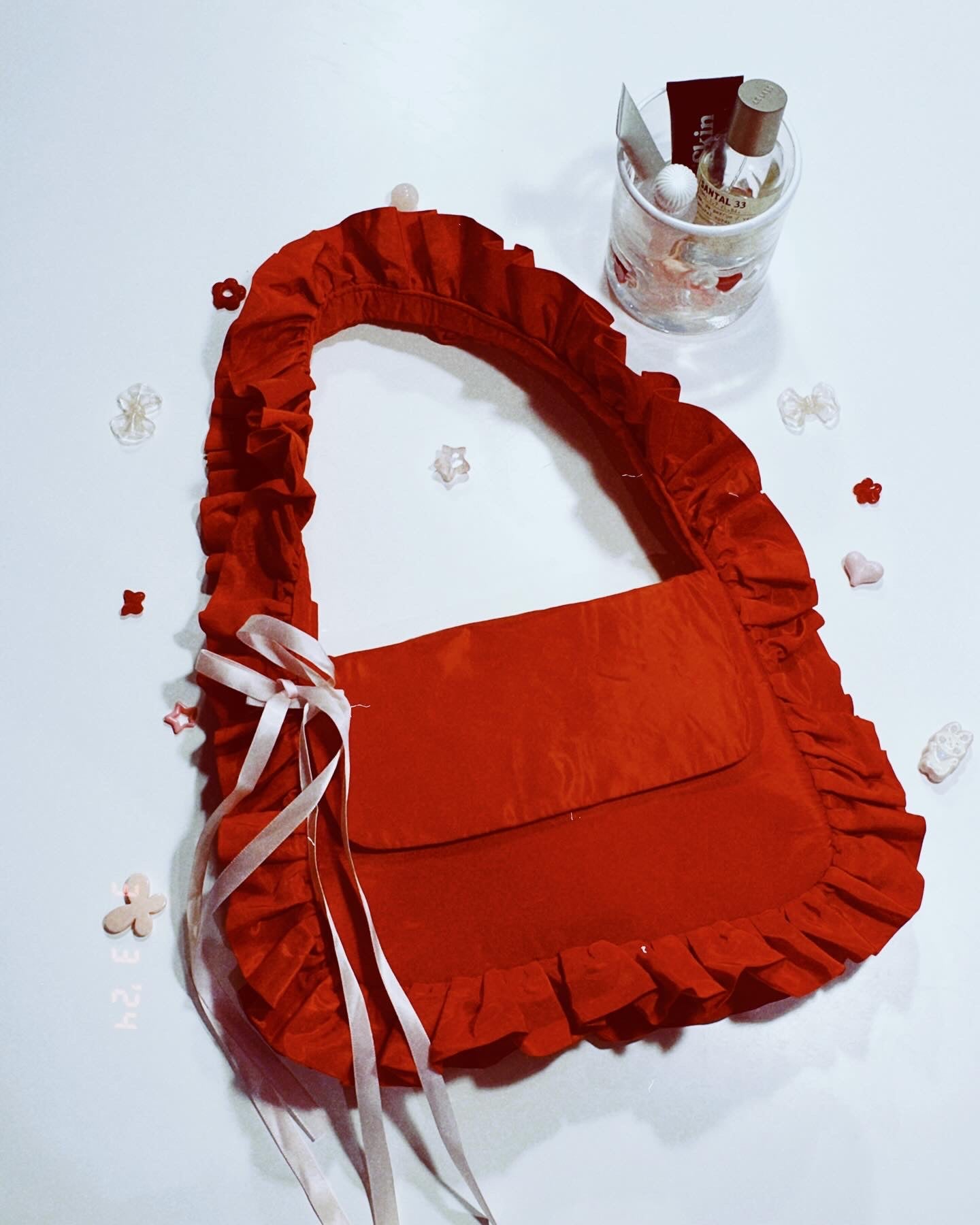 Red Baguette Flap Bag image 1