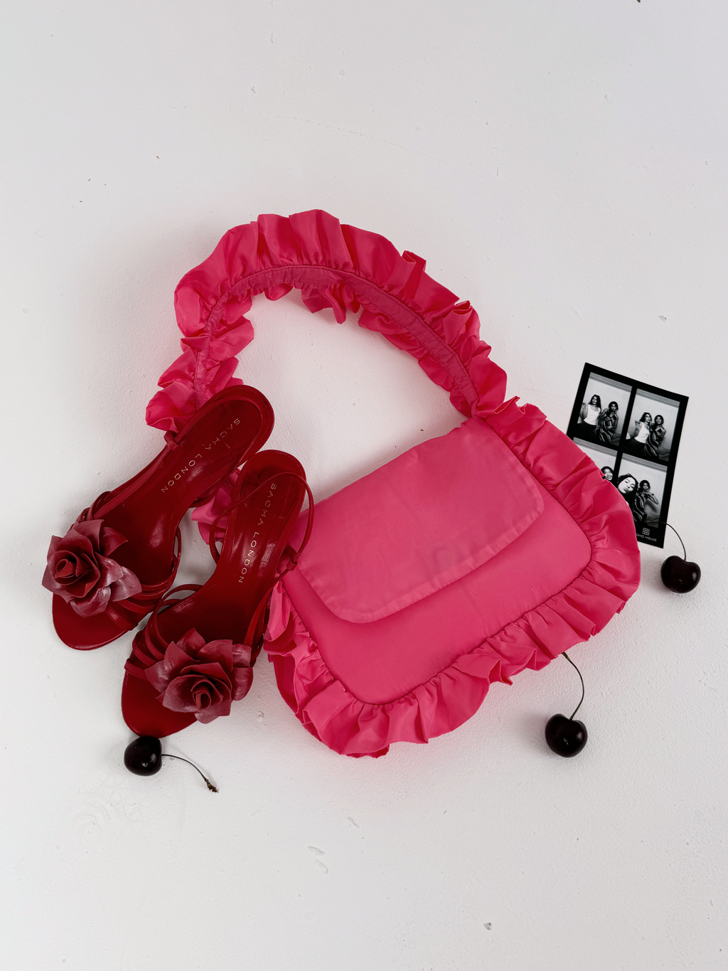 Deep Pink Baguette Flap Bag image 1