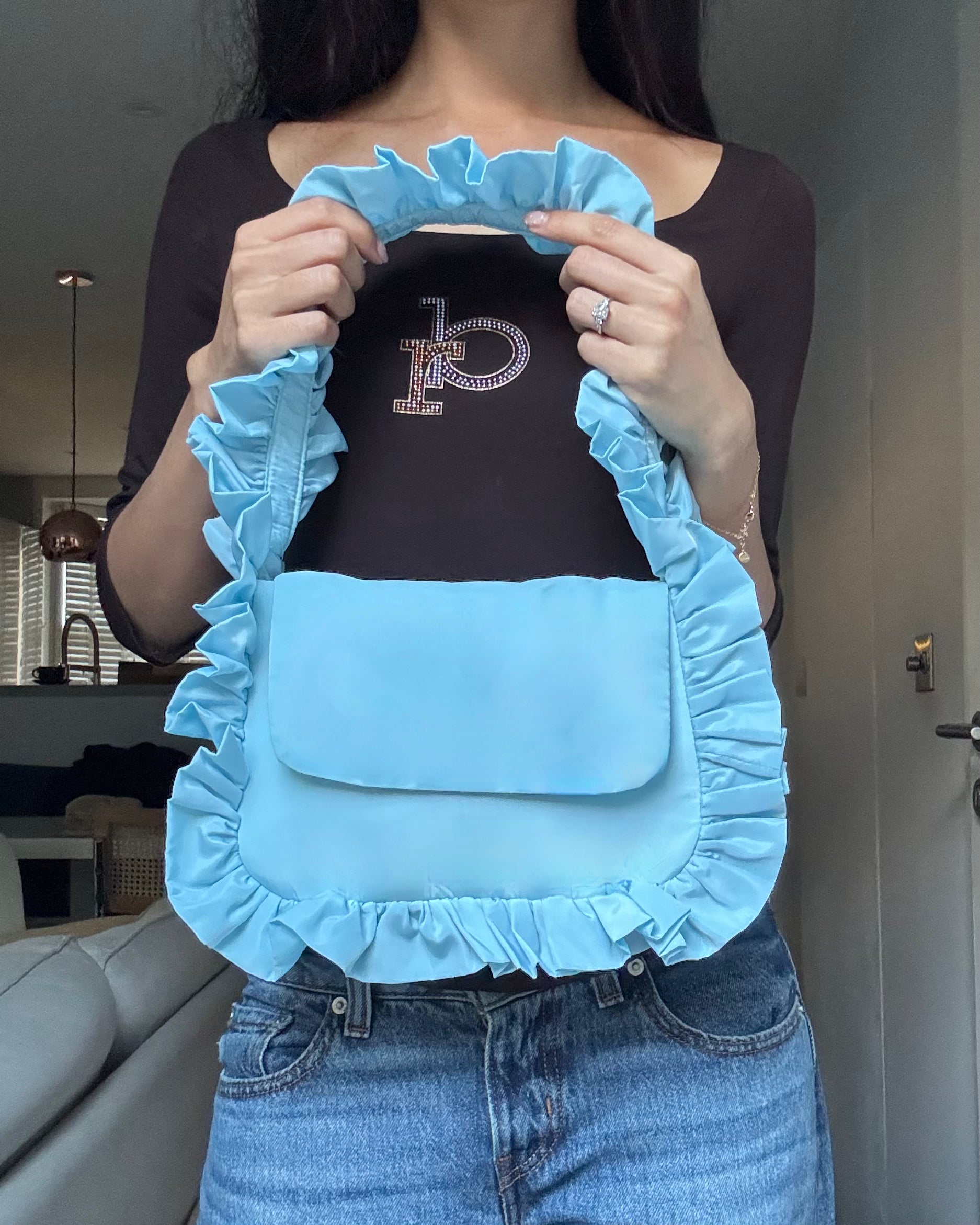 Baby Blue Baguette Flap - Nylon