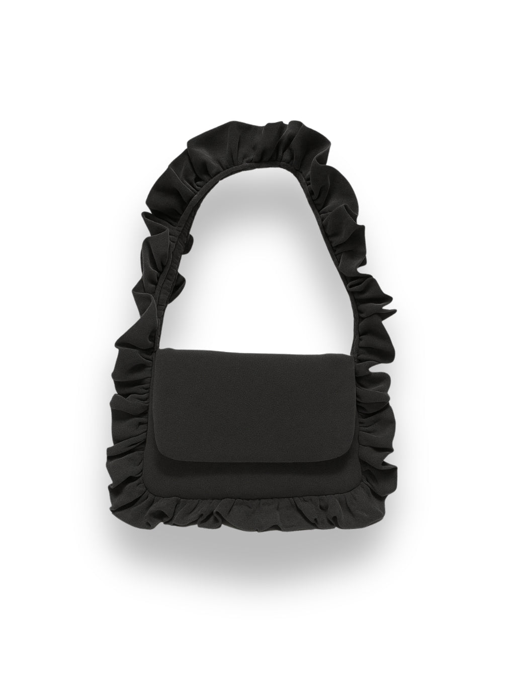 Black Canvas Baguette Flap Bag image 0