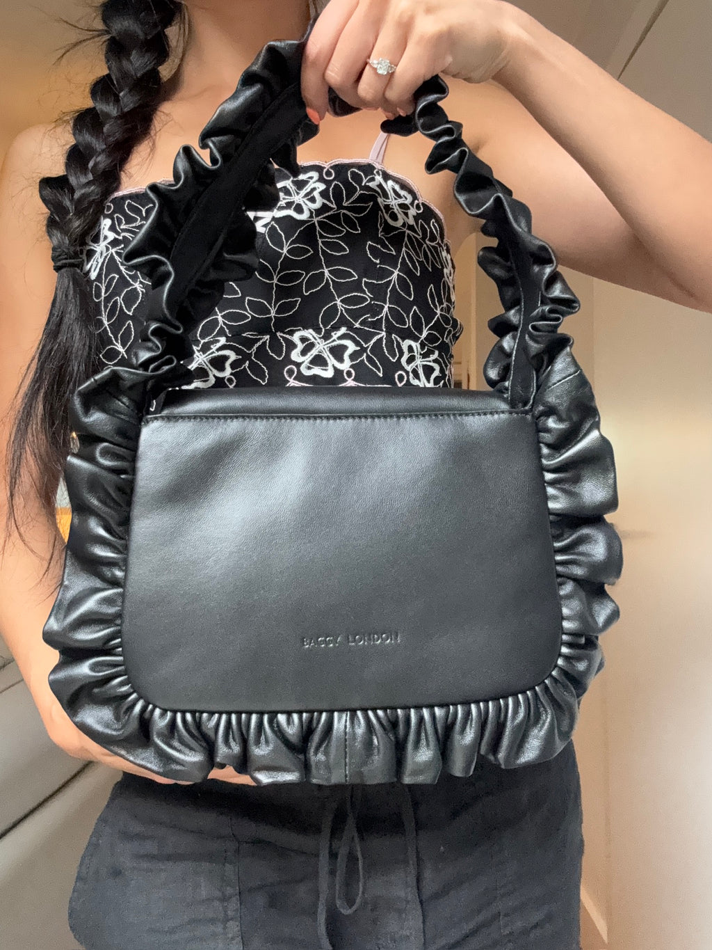 Leather Baguette Flap Bag - Sample