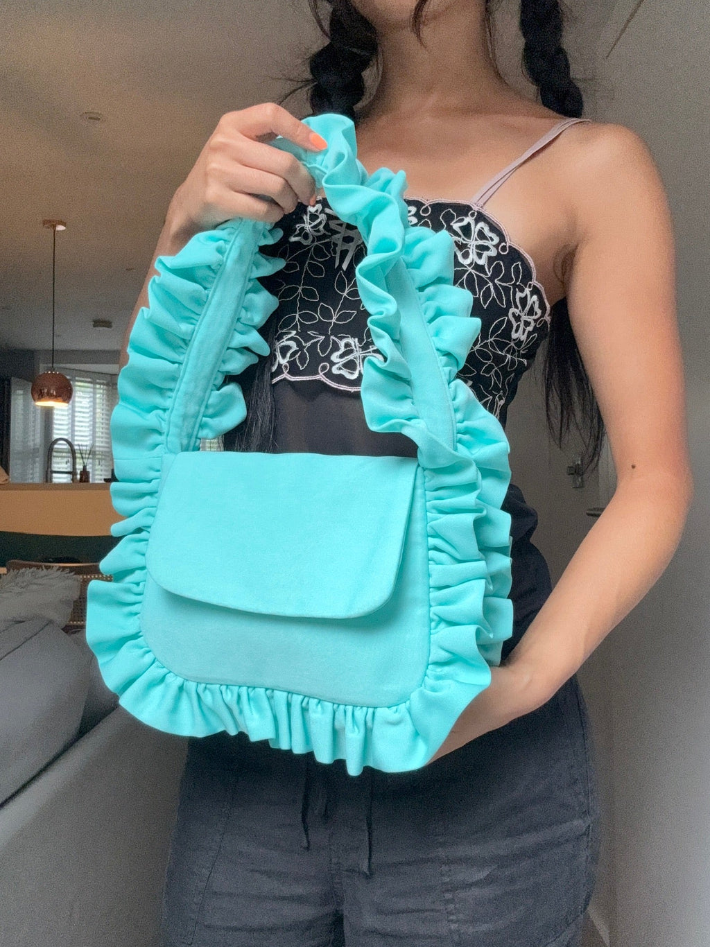 Aqua Baguette Flap Bag - Sample