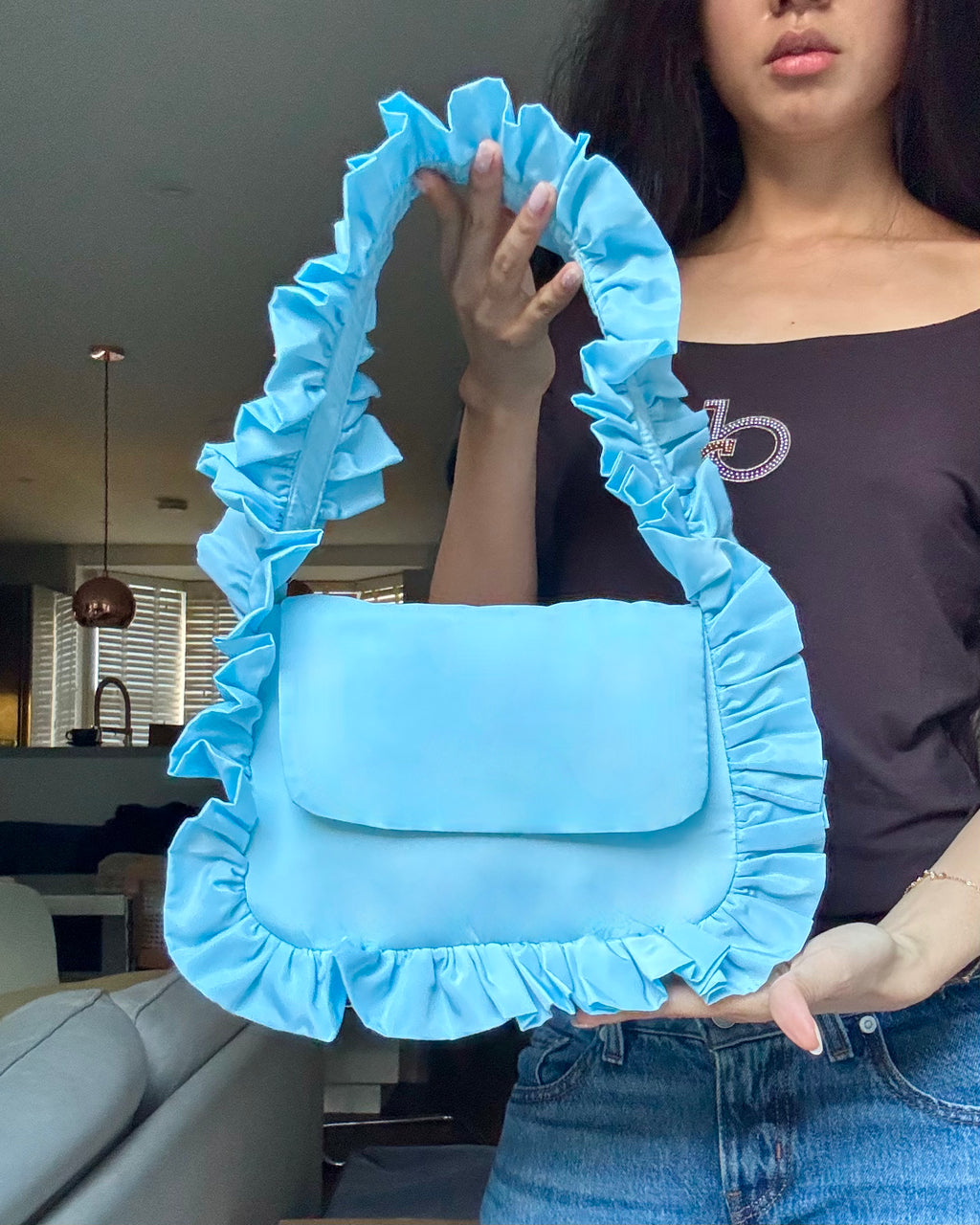 Baby Blue Baguette Flap - Nylon