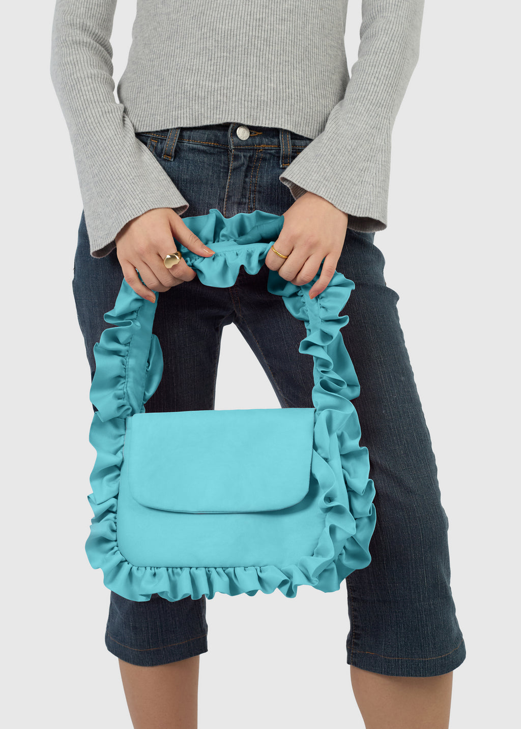 Aqua Baguette Flap Bag