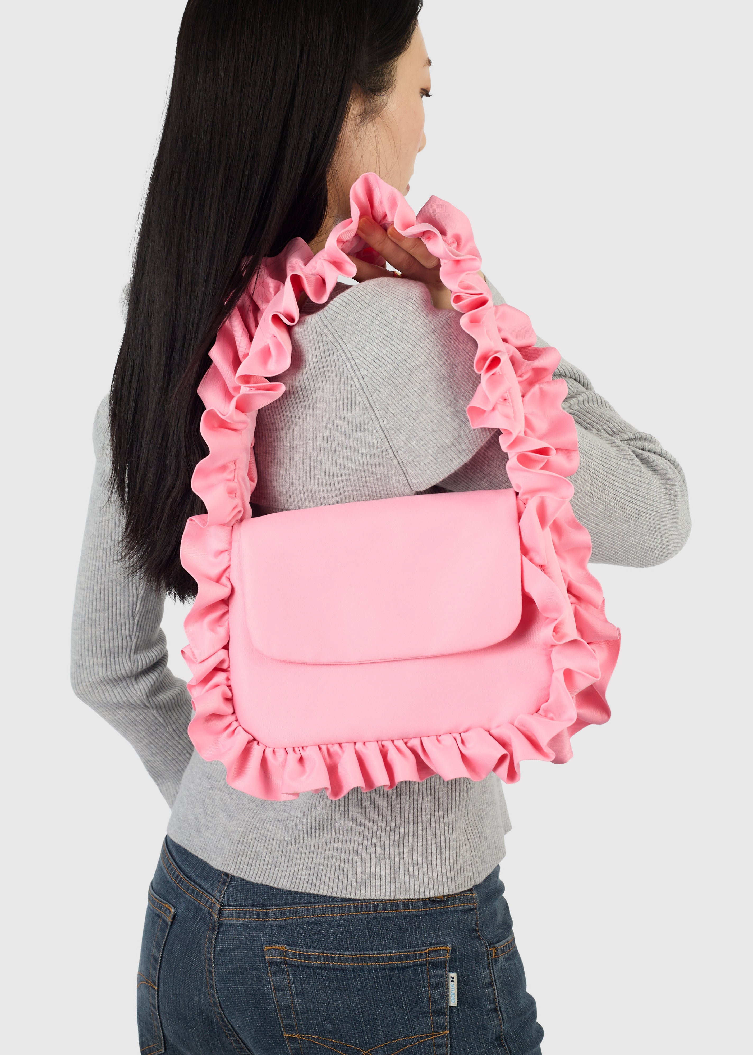 Baby Pink Baguette Flap Bag