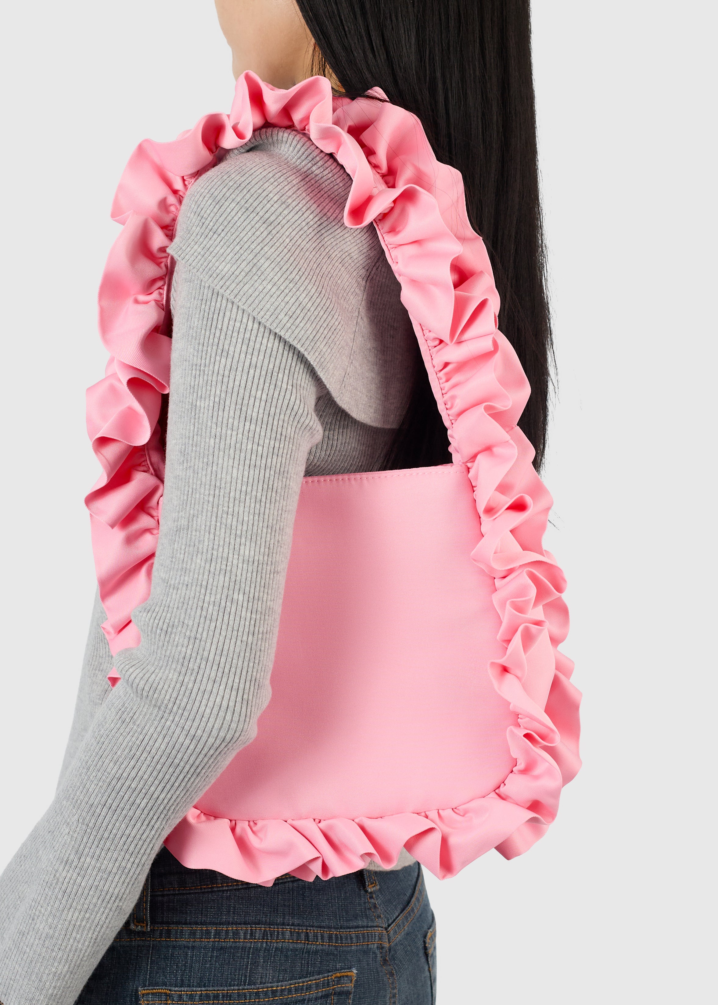 Baby Pink Original Ruffle Bag – Baggy London