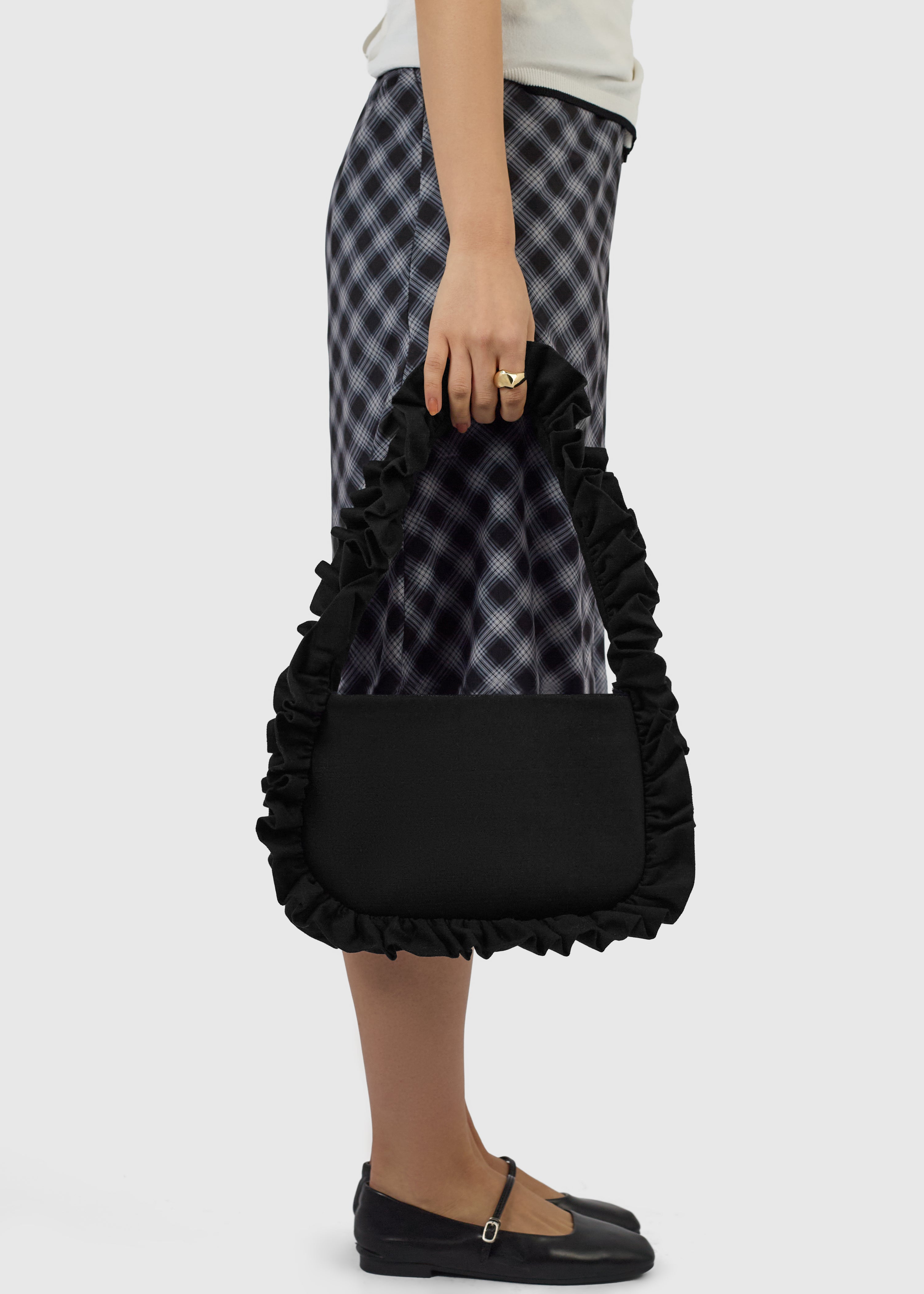 Black Canvas Baguette Bag