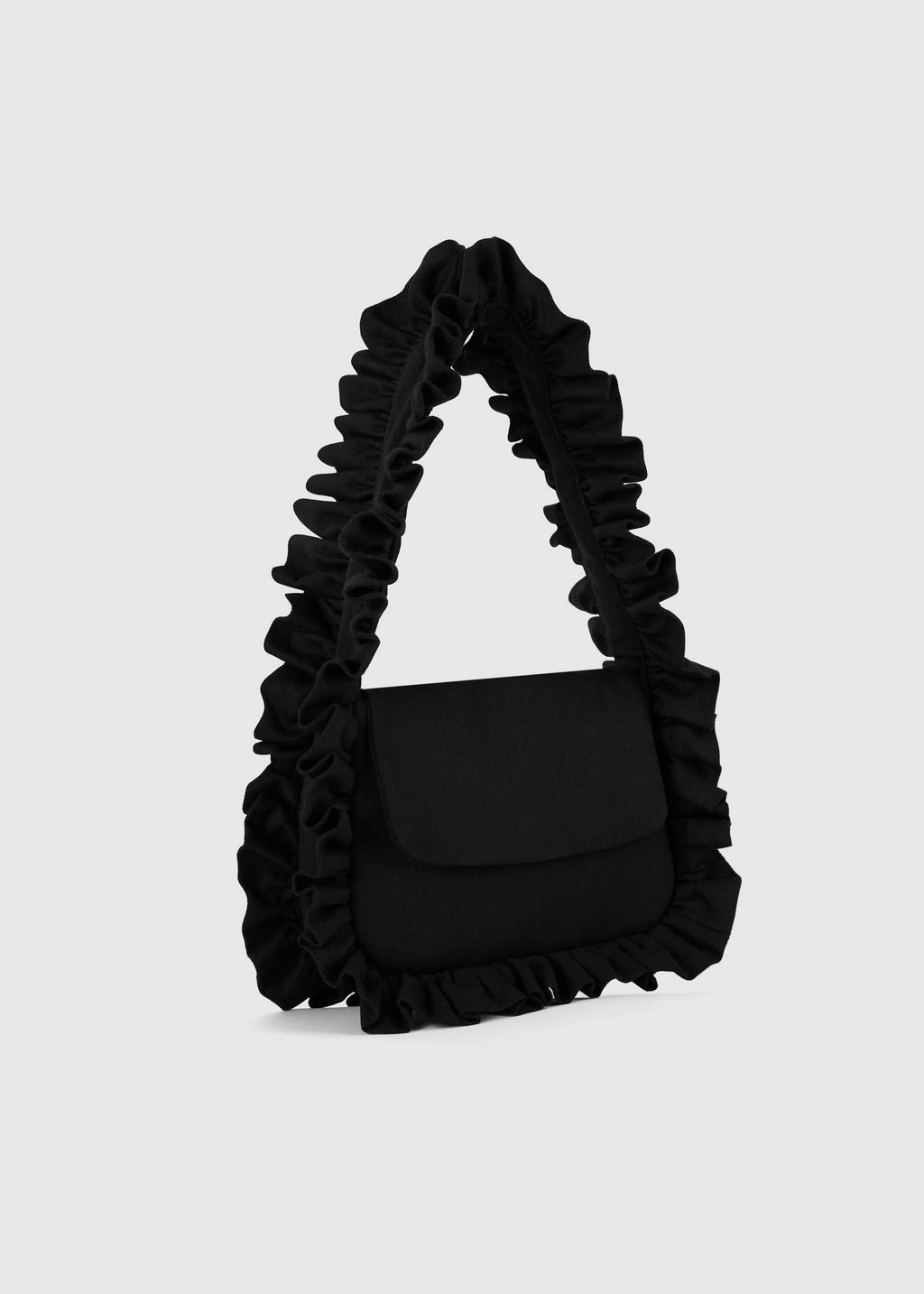 Black Canvas Baguette Flap Bag