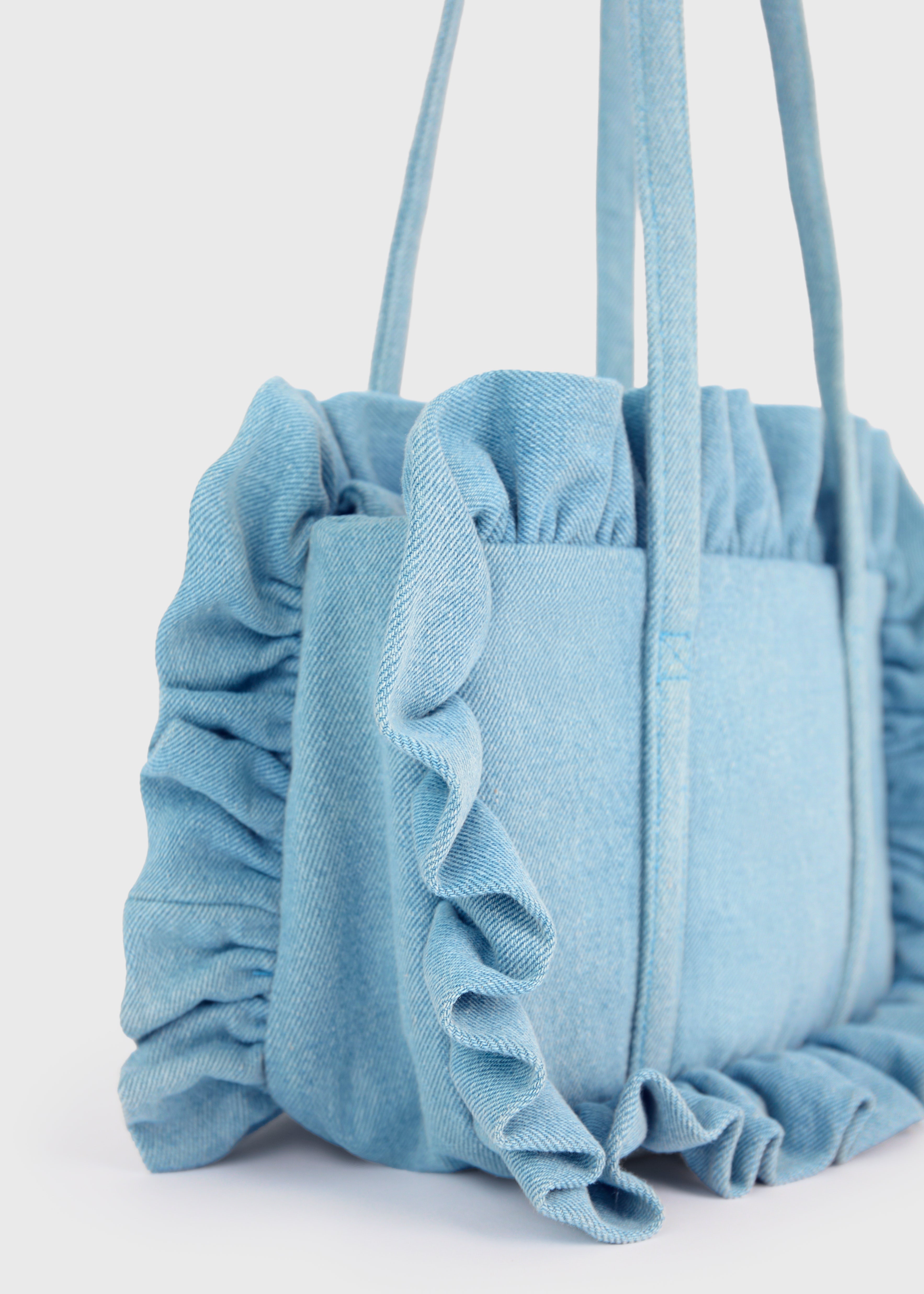 Cornflower Denim Bowler Bag