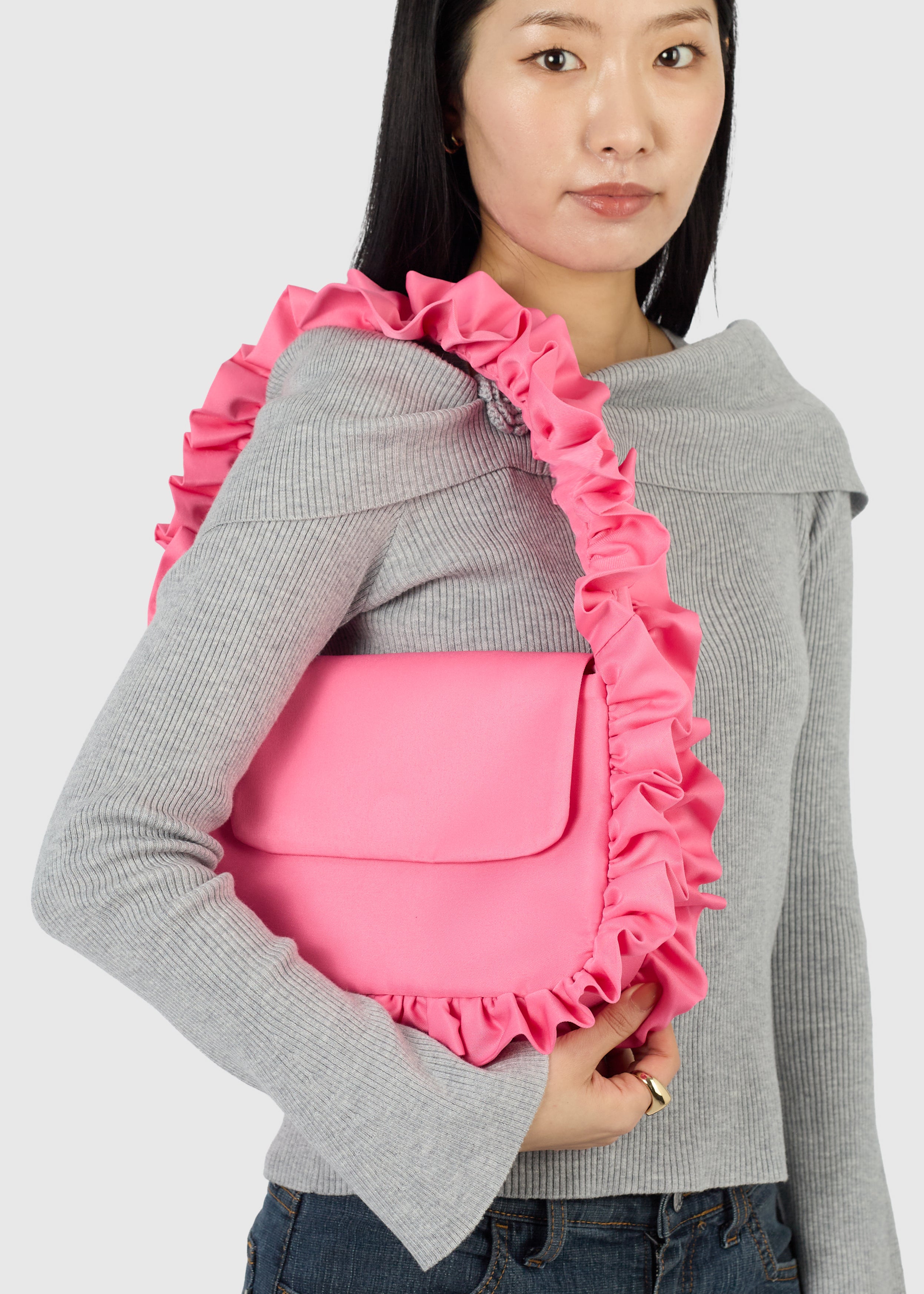 Deep Pink Baguette Flap Bag