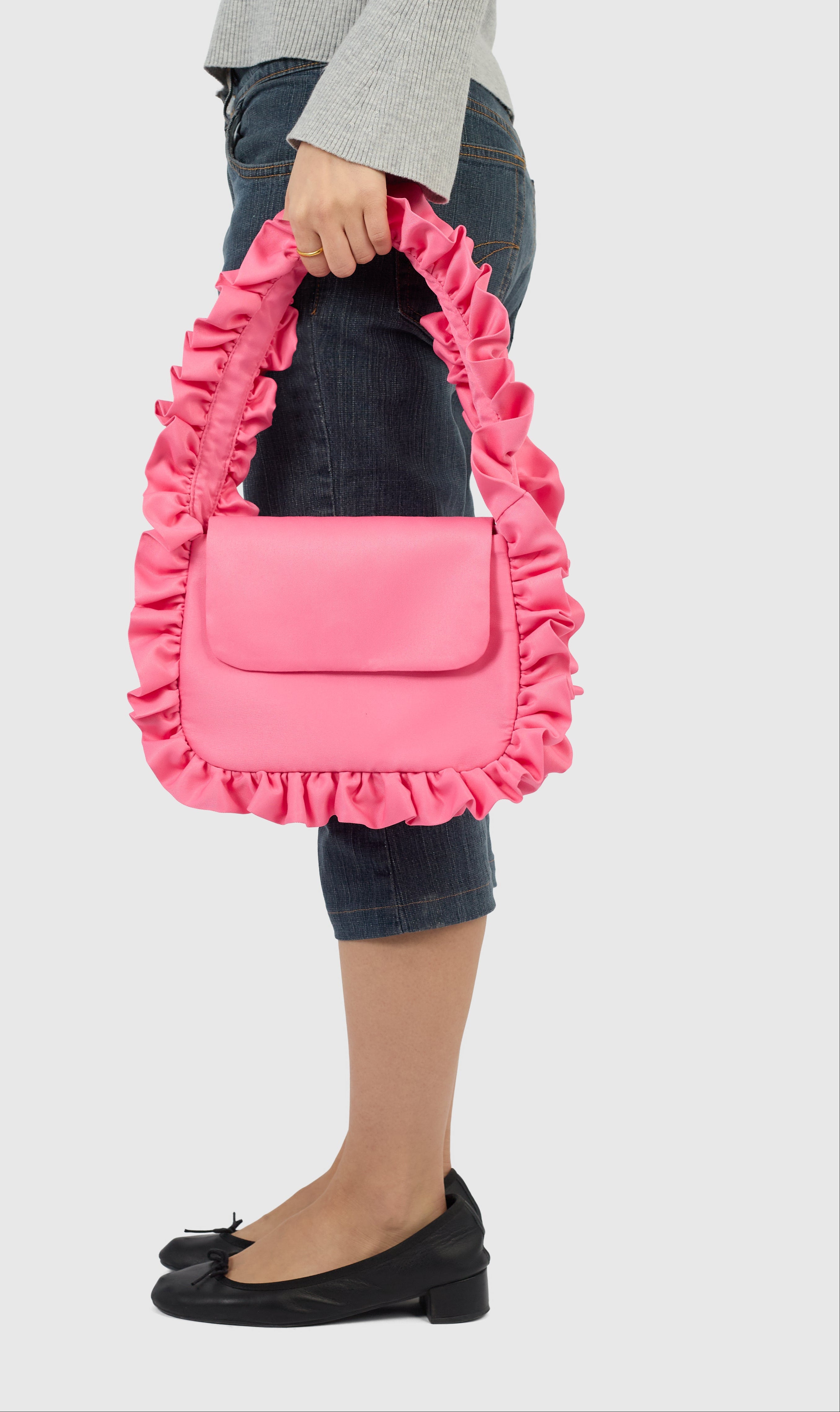 Deep Pink Baguette Flap Bag