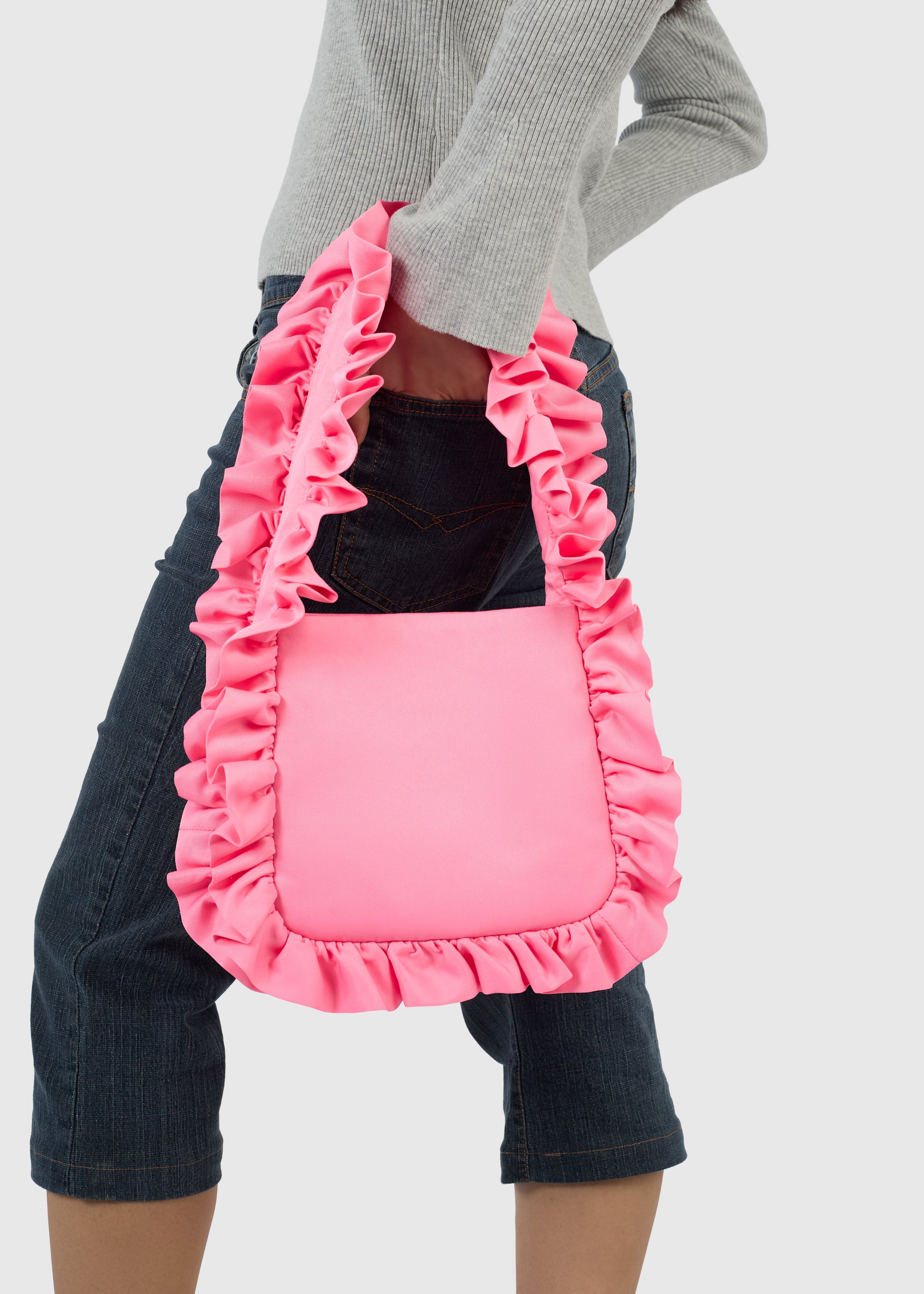 Deep Pink Original Ruffle Bag – Baggy London