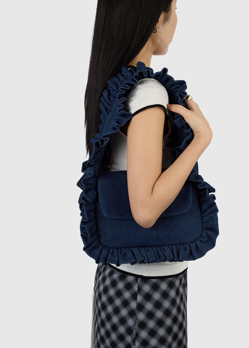 Denim Baguette Flap Bag