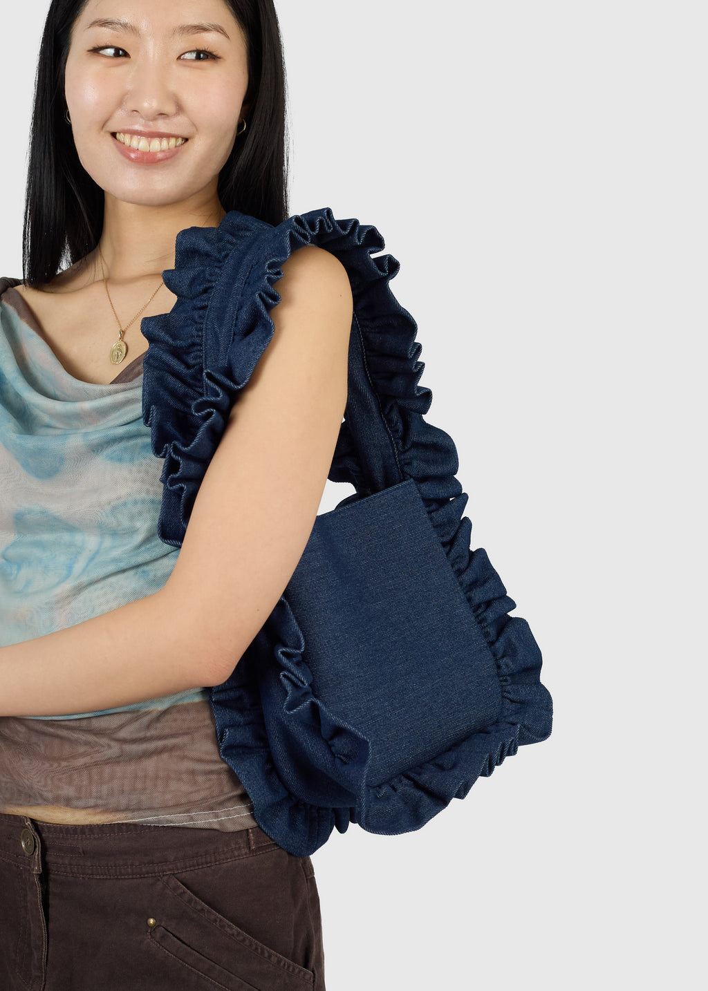 Denim Original Ruffle Bag