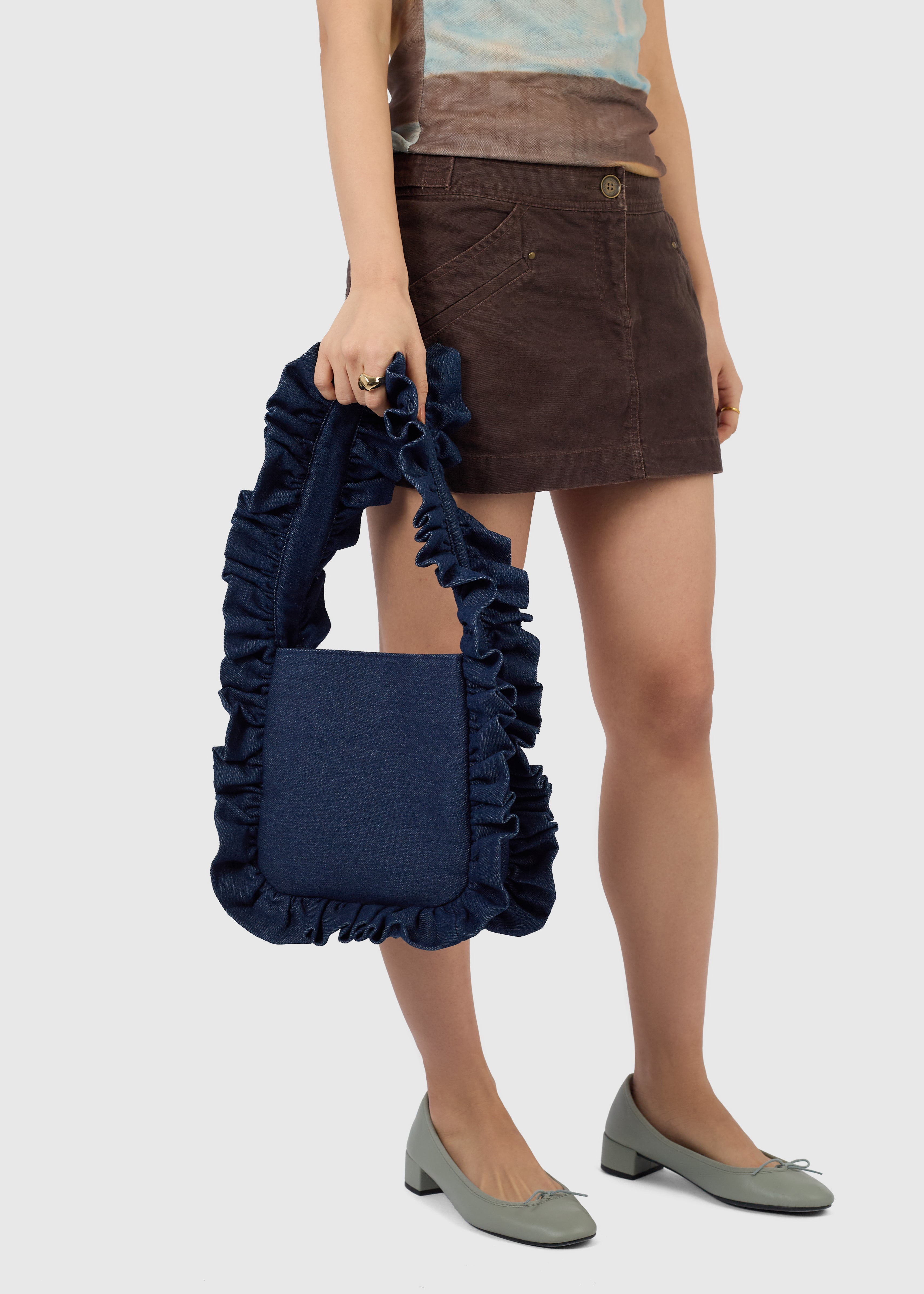 Denim Original Ruffle Bag