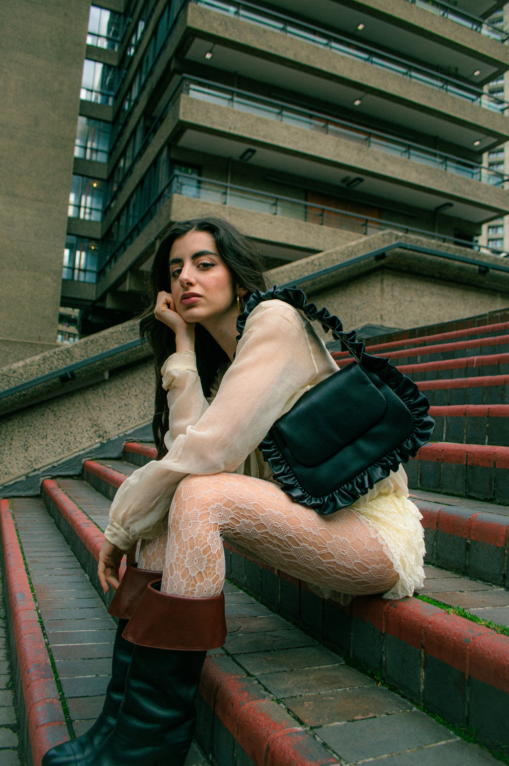 Leather Baguette Flap Bag