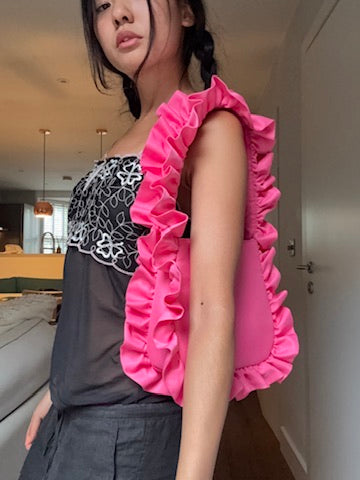Deep Pink Original Ruffle Bag - Sample