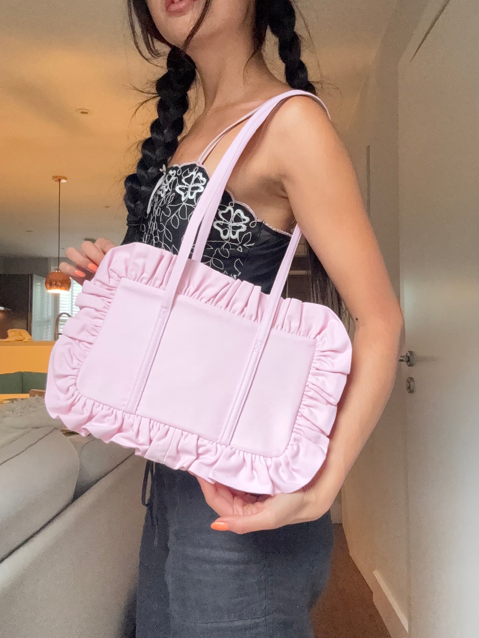 Baby Pink Bowler Bag - Sample