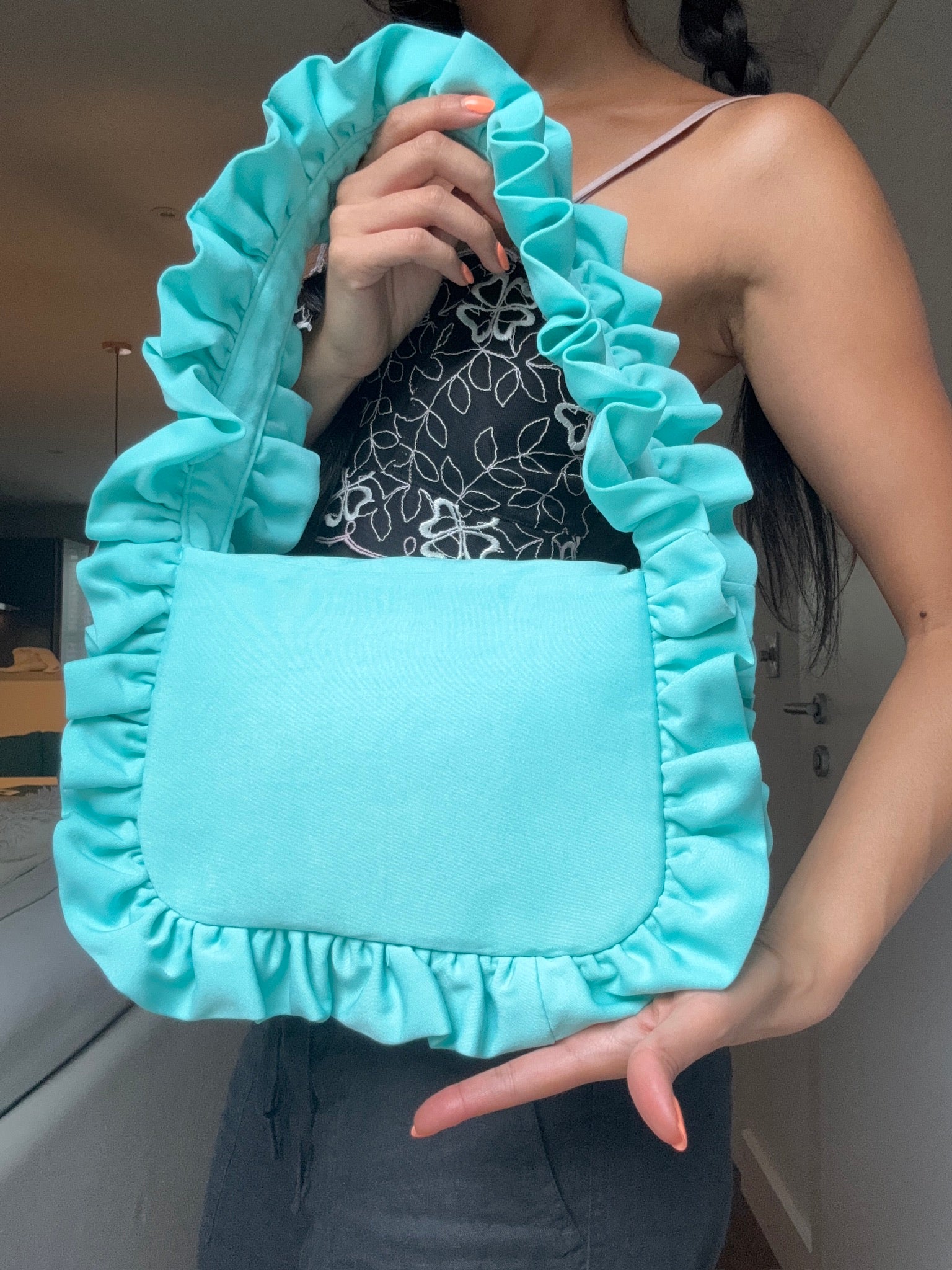 Aqua Baguette Flap Bag - Sample
