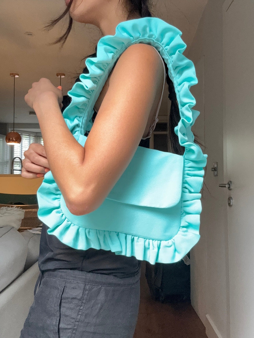 Aqua Baguette Flap Bag - Sample