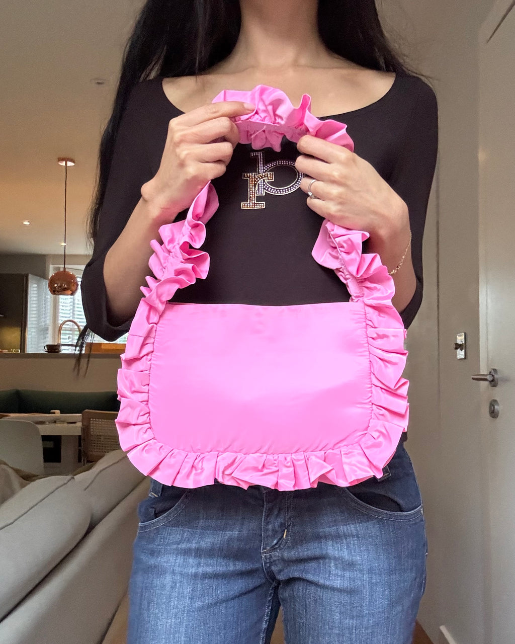 Baby Pink Baguette Flap - Nylon