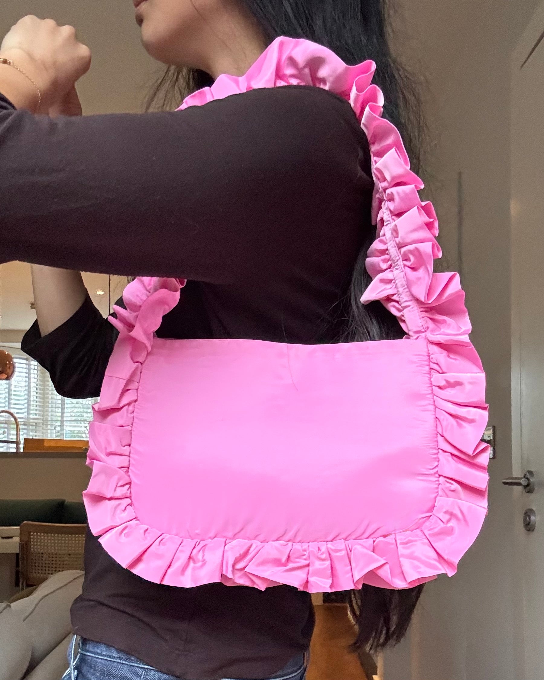 Baby Pink Baguette Flap - Nylon