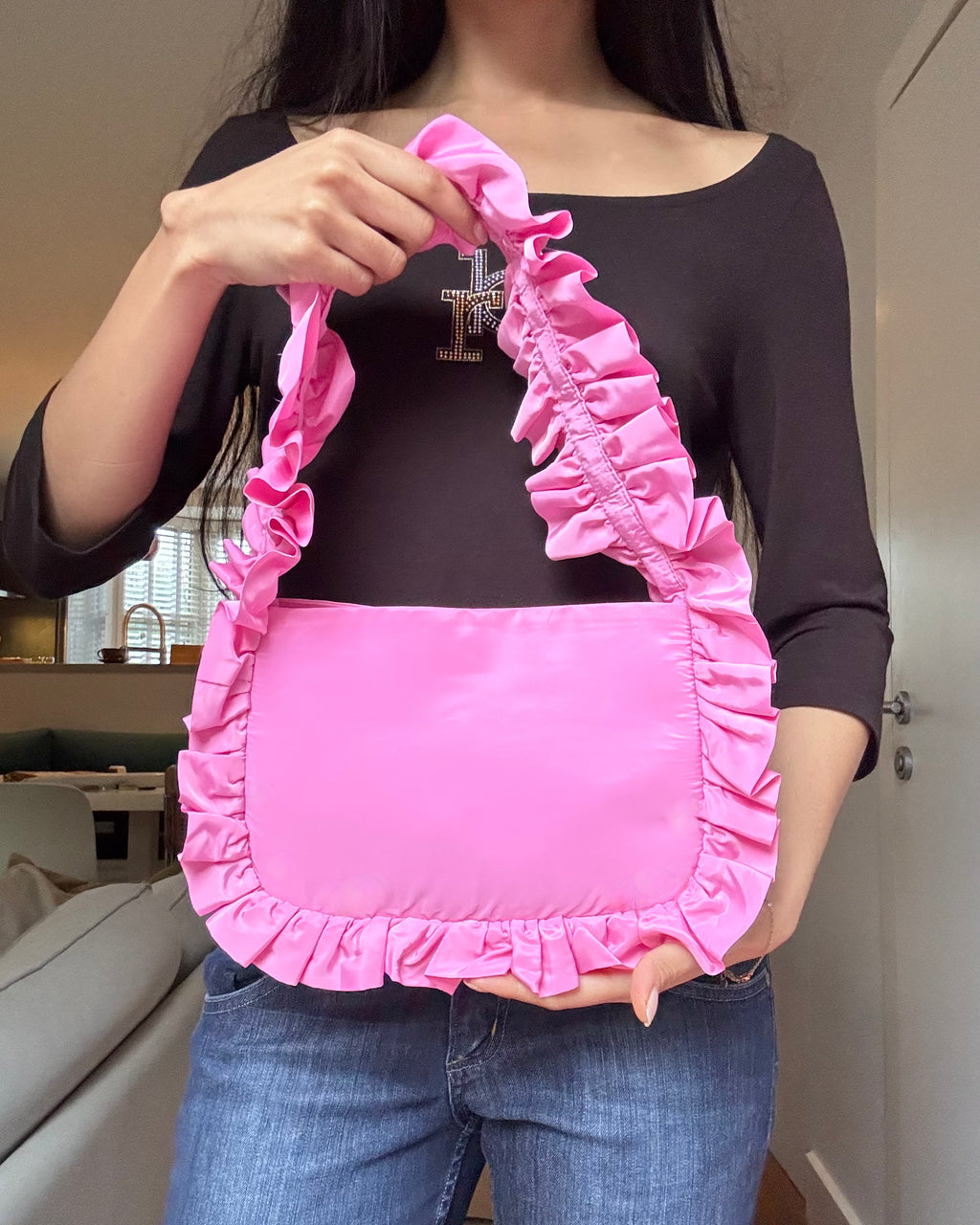 Baby Pink Baguette Flap - Nylon