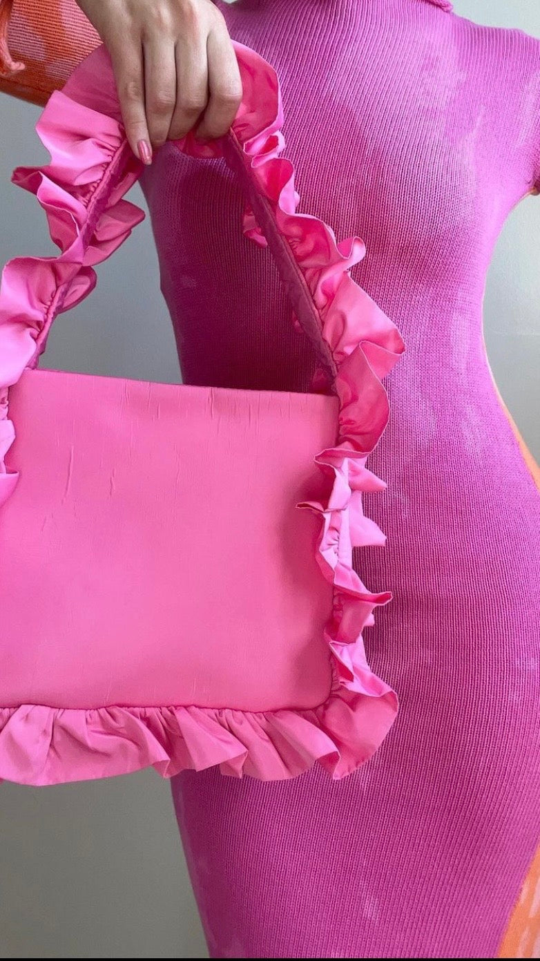 Deep Pink Original Ruffle Bag – Baggy London