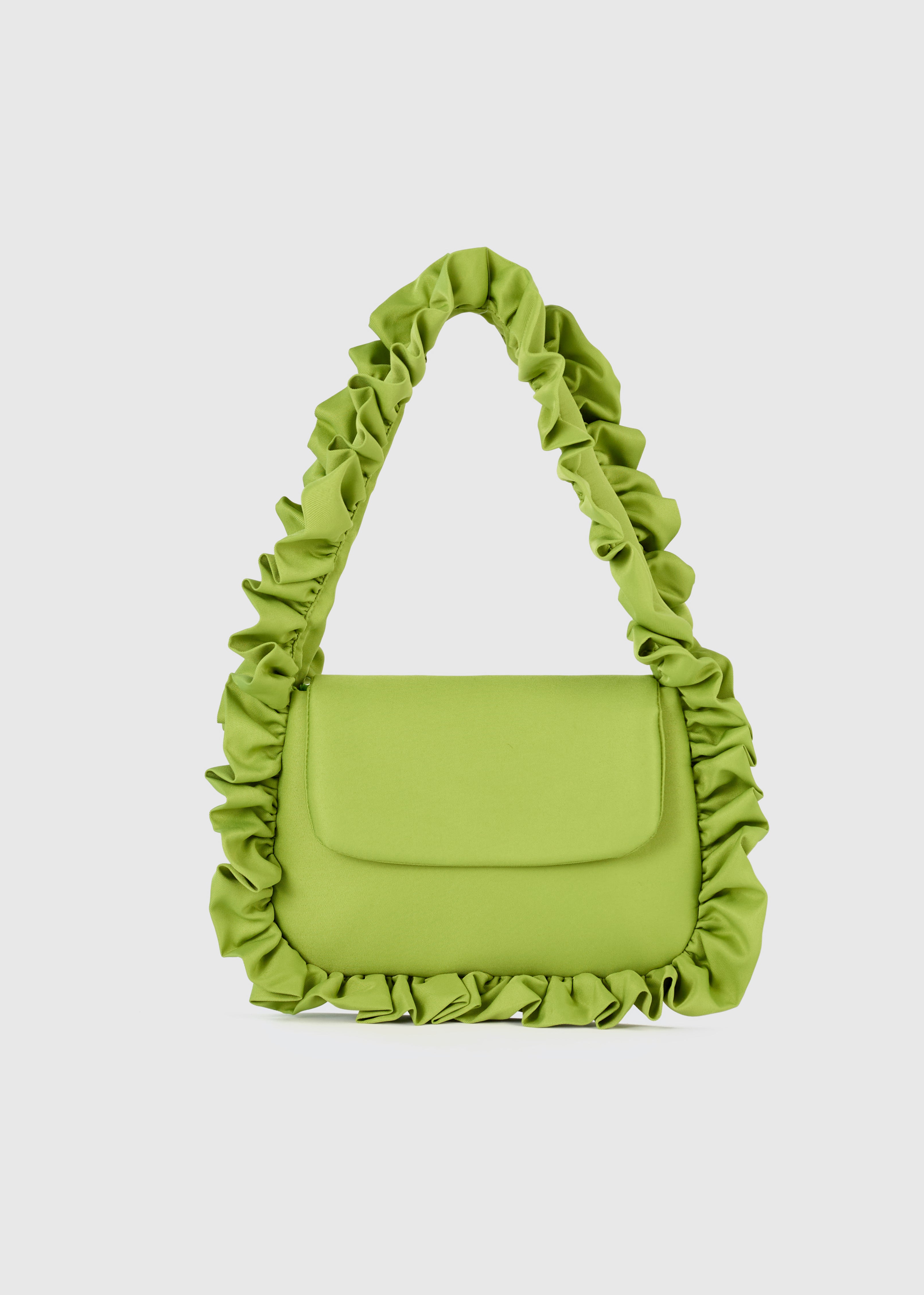 Olive Green Baguette Flap Bag