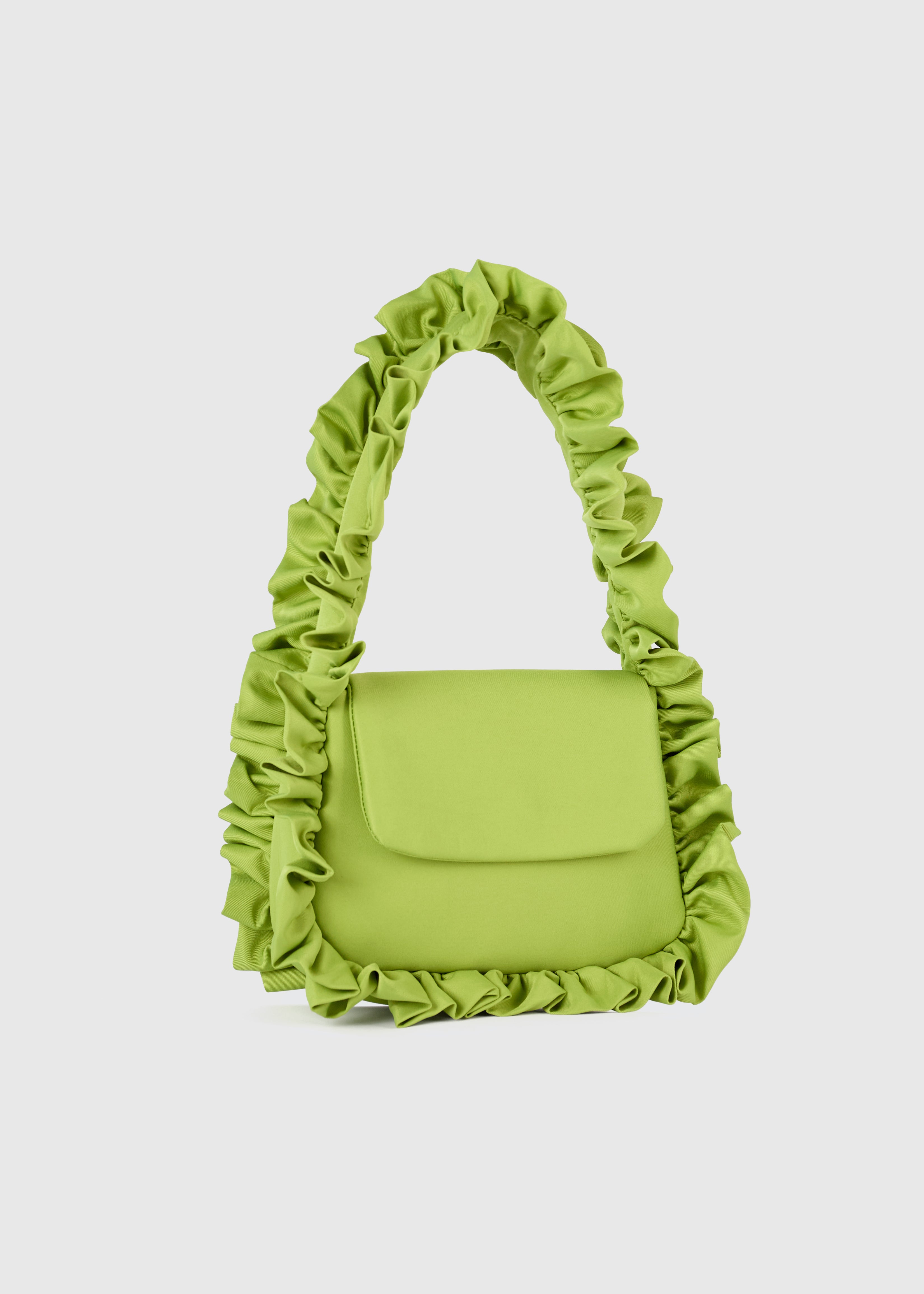 Olive Green Baguette Flap Bag