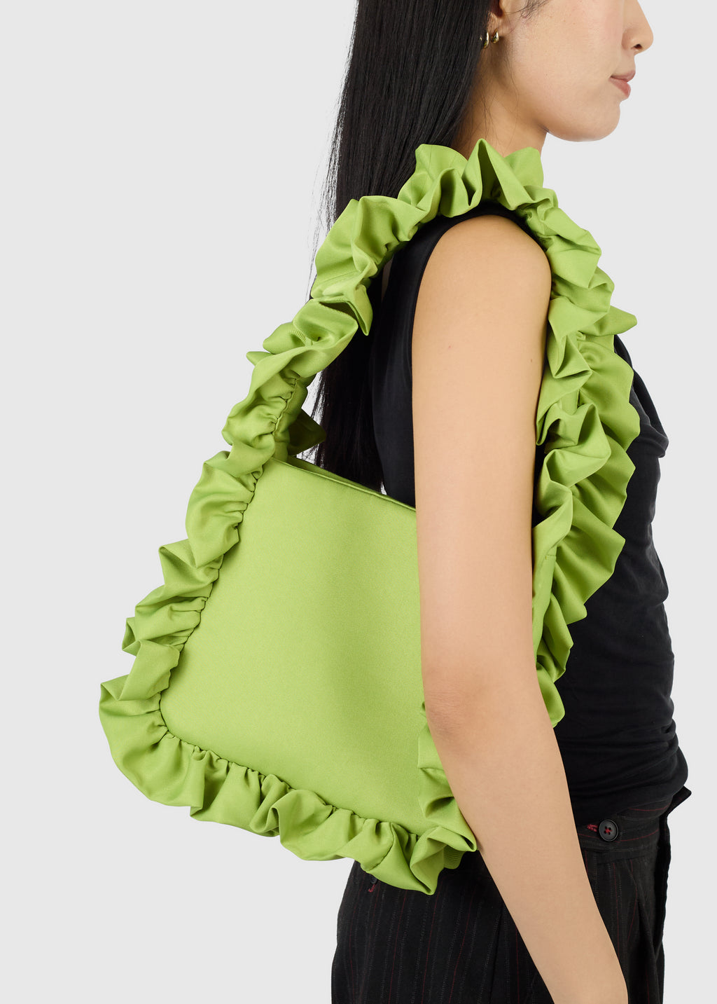 Olive Green Original Ruffle Bag