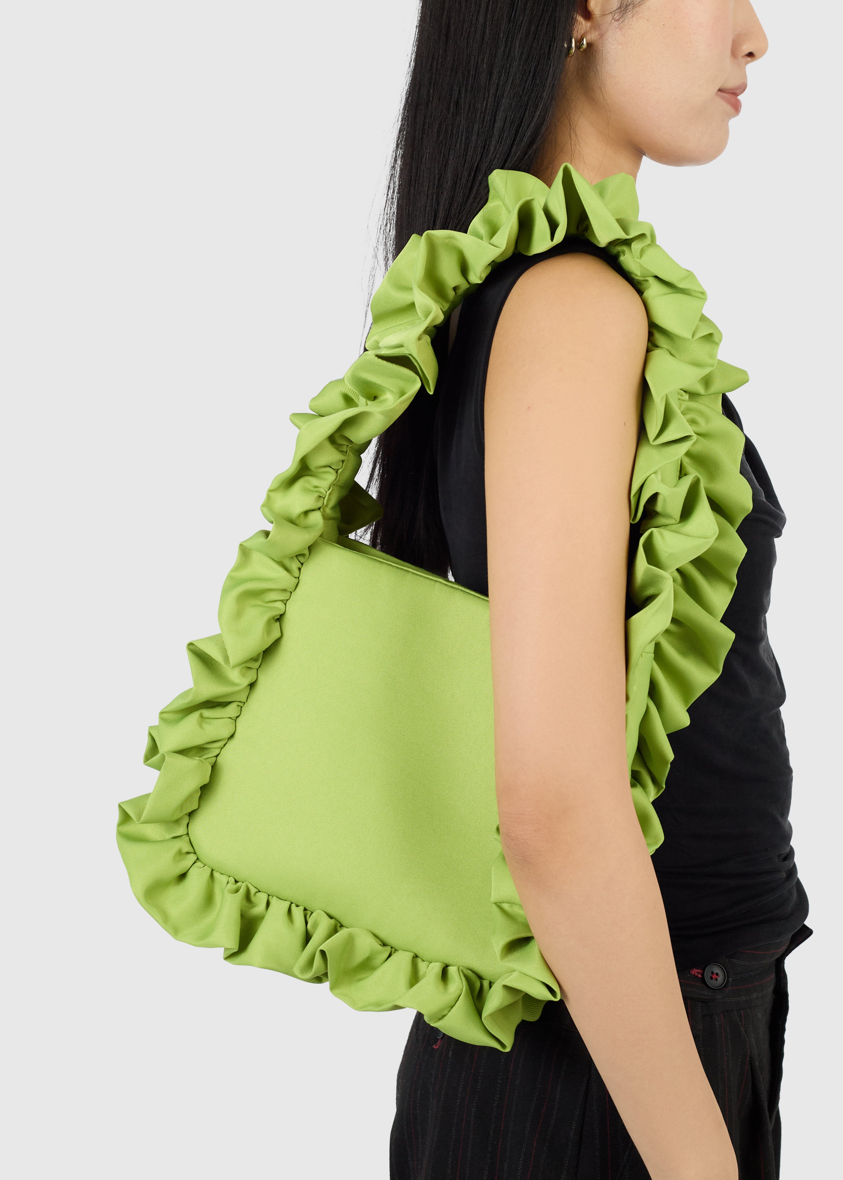 Olive Green Original Ruffle Bag