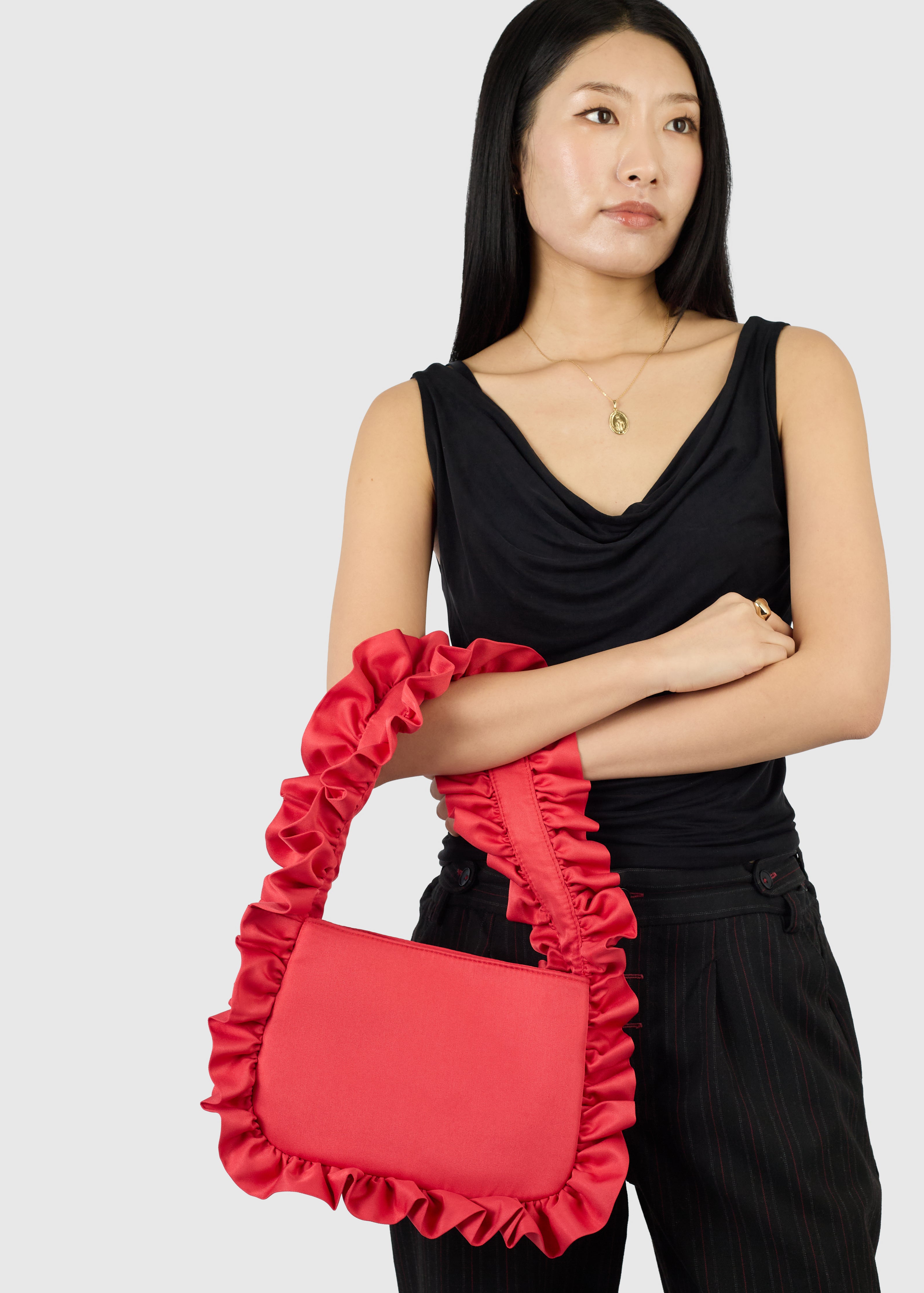 Red Baguette Bag